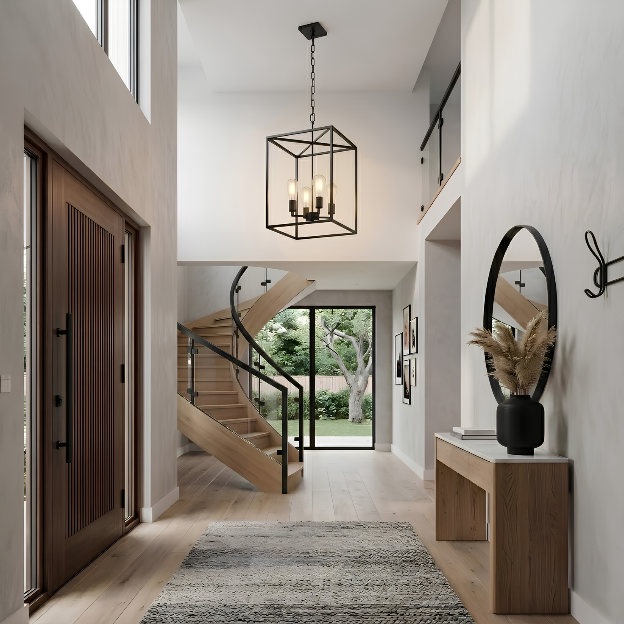 Rosslyn 4-Light Entry -MB ALL MATTE BLACK - Decorative Pendants