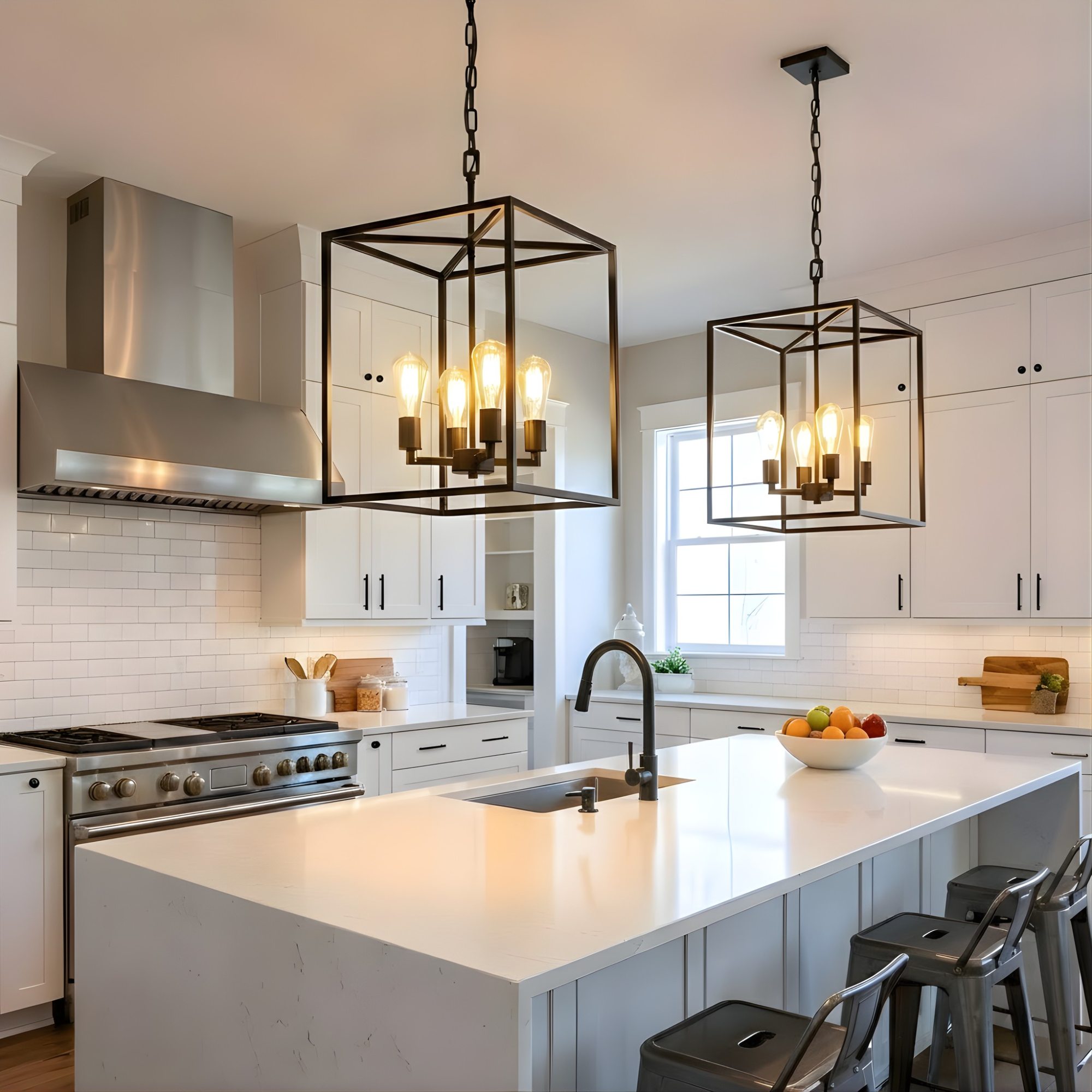 Rosslyn 4-Light Entry -MB ALL MATTE BLACK - Decorative Pendants