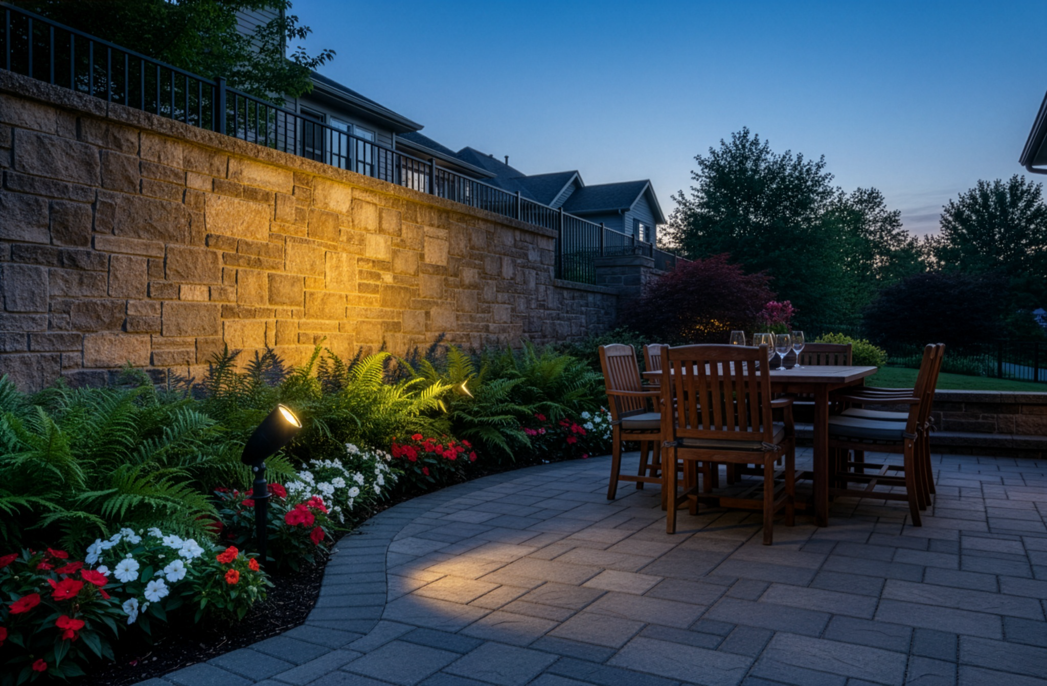 12V LED Flood w/ Ground Stake 3000K - Eye-Catching Flood Lights in Black