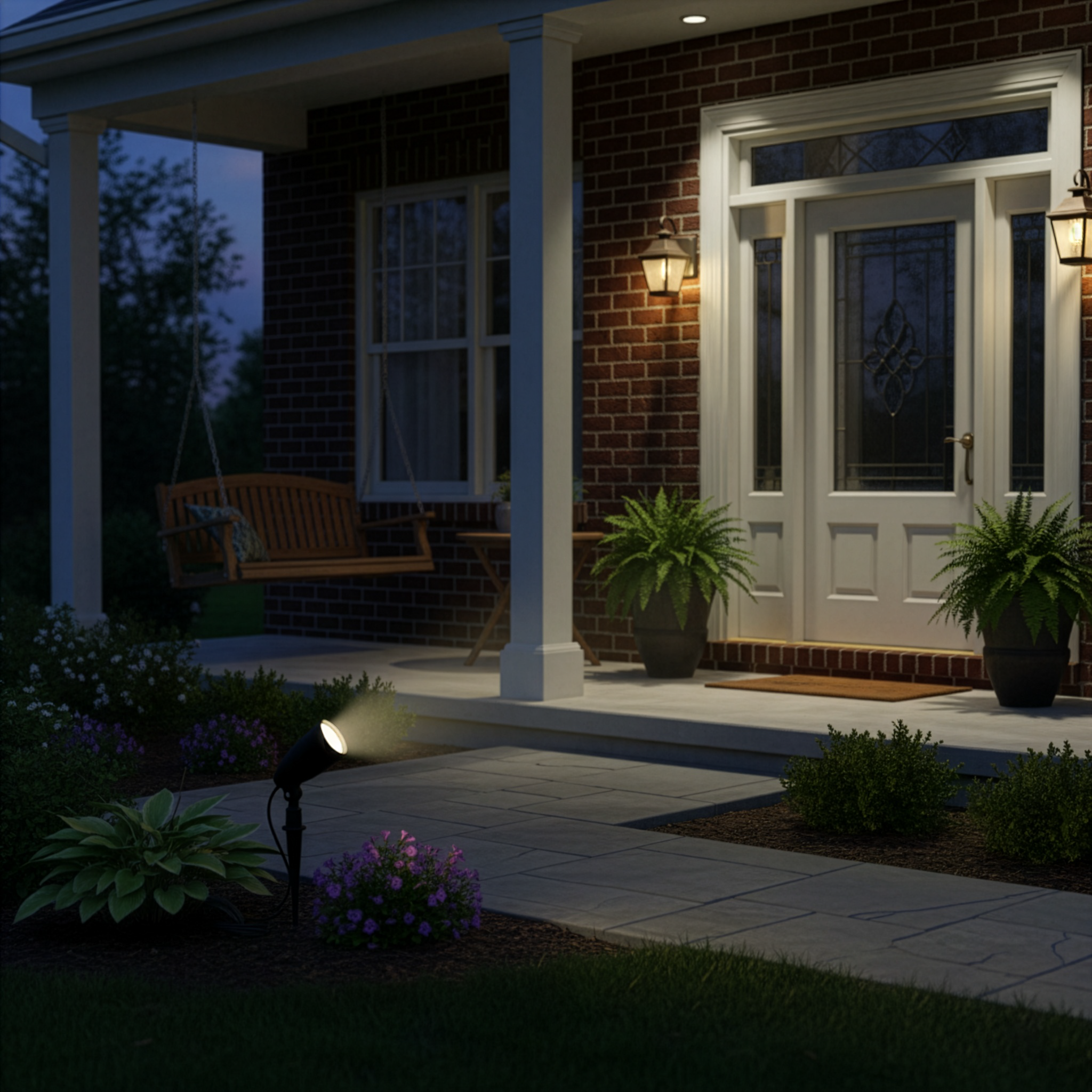 12V LED Flood w/ Ground Stake 3000K - Eye-Catching Flood Lights in Black