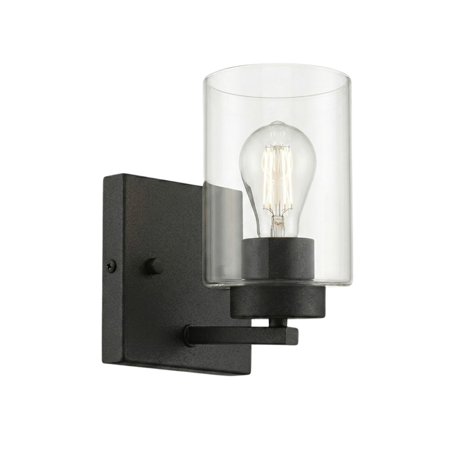 1-Light Clear Glass Sconce - Minimalist Vanities