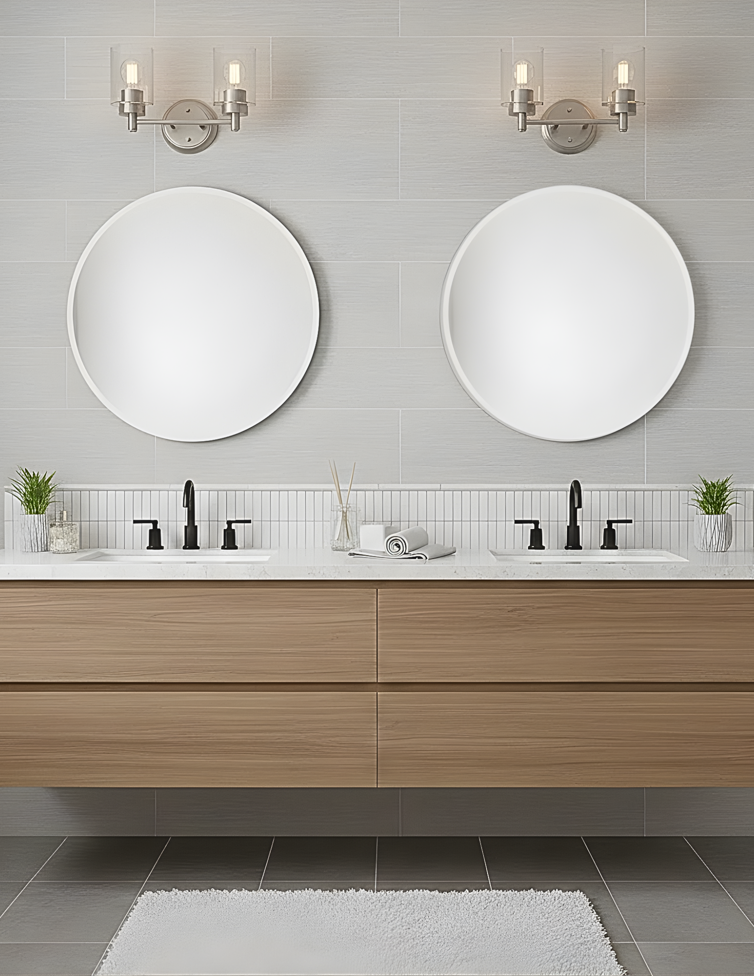 Mincio 2-Light Clear Glass Vanity - Chic Vanities