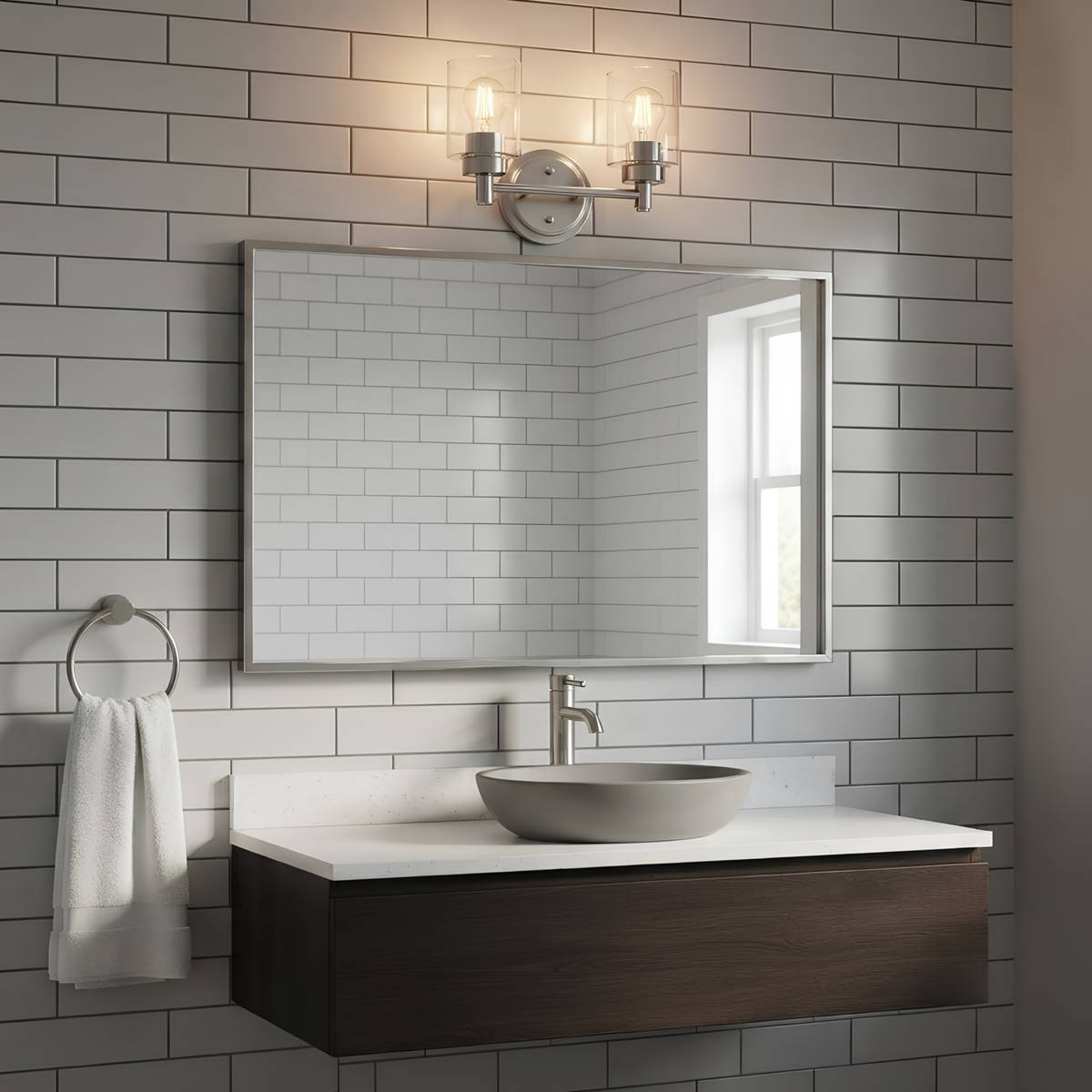Mincio 2-Light Clear Glass Vanity - Chic Vanities