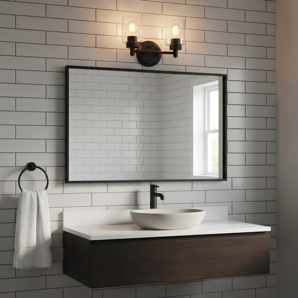 Mincio 2-Light Clear Glass Vanity - Chic Vanities