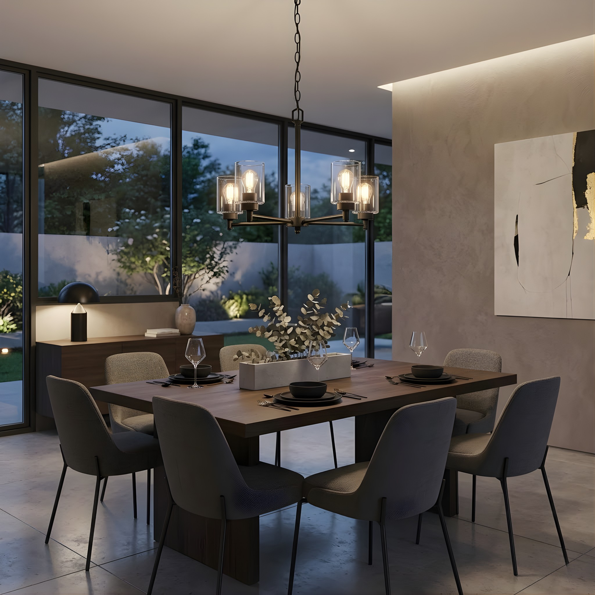 Acheron 5-Light Clear Glass Chandelier - Sophisticated Chandeliers