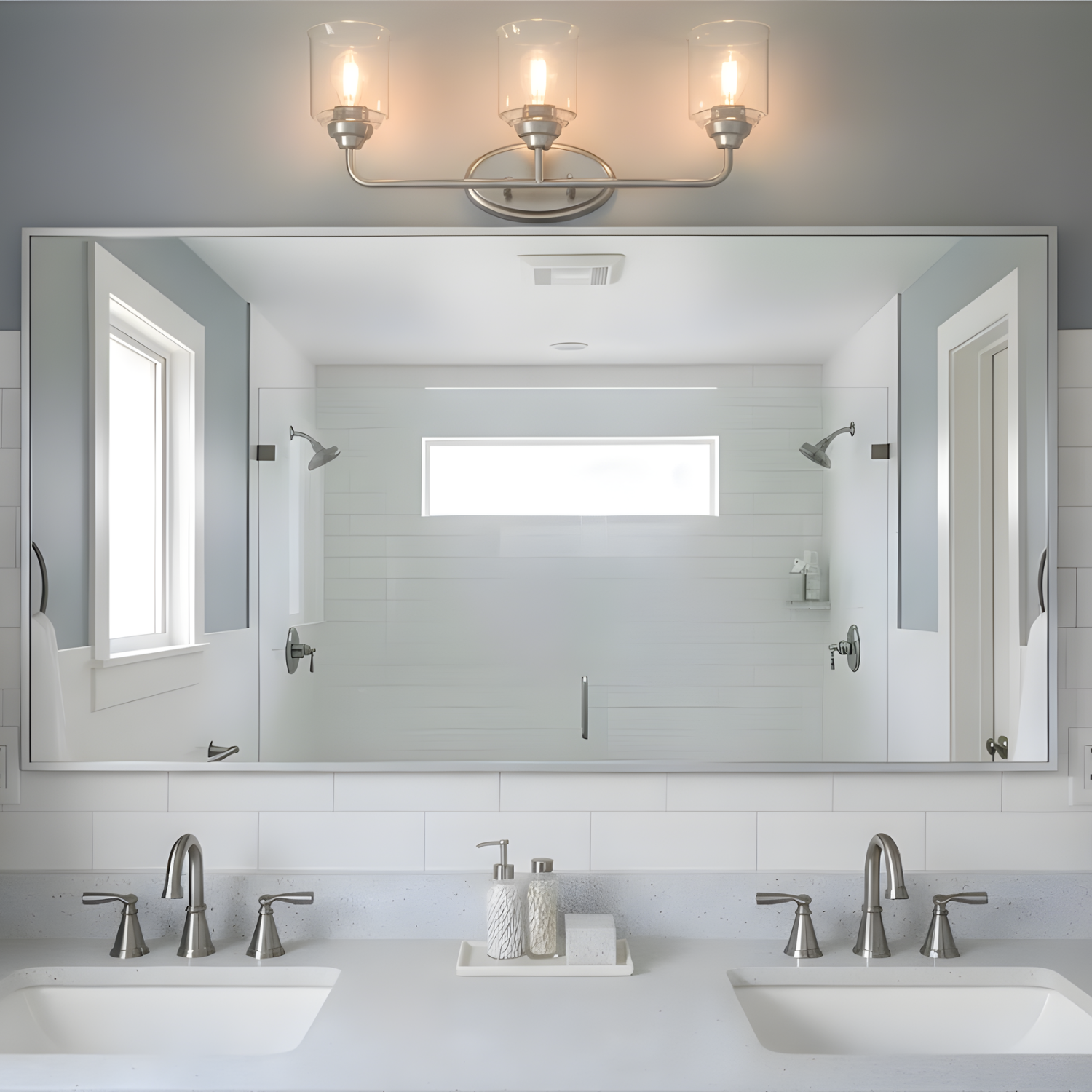 Acheron 3-Light Clear Glass Vanity - Sleek Vanities