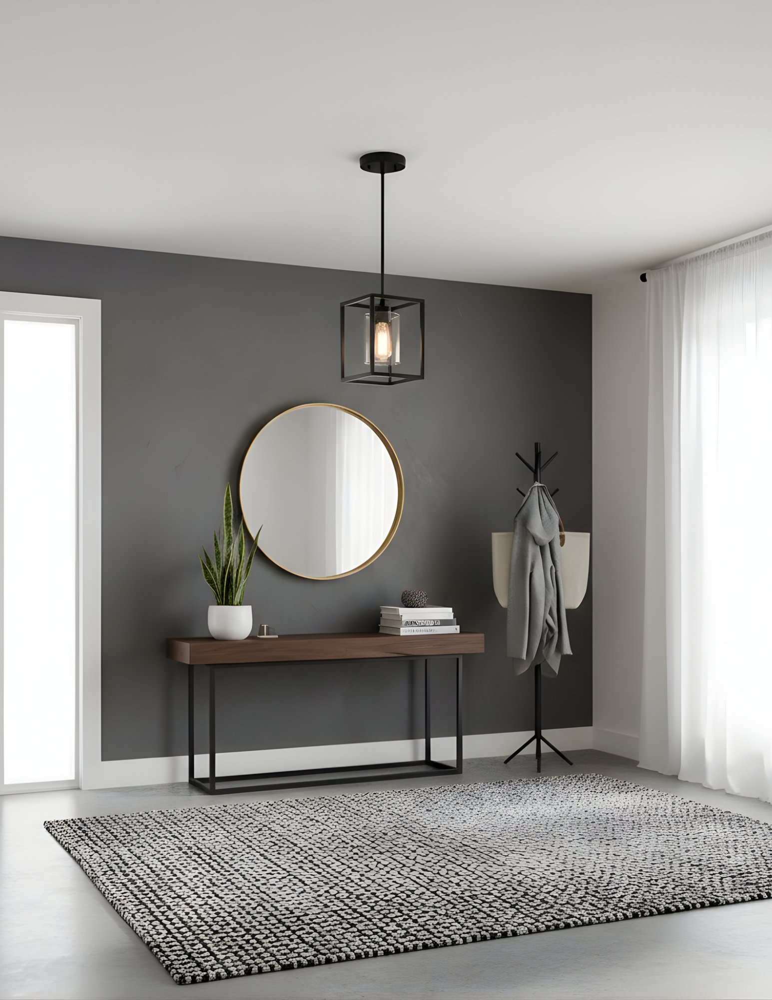 Small Glass Cage Entry - Sleek Pendants