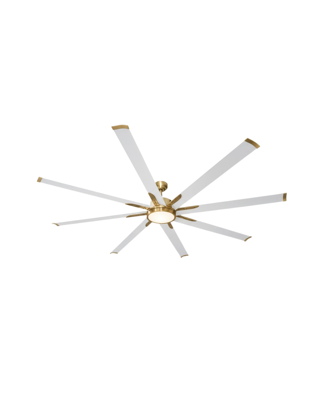 Barcelona 8-Blade 84" Fan White Blades - Stylish Indoor Fans in Champagne Gold