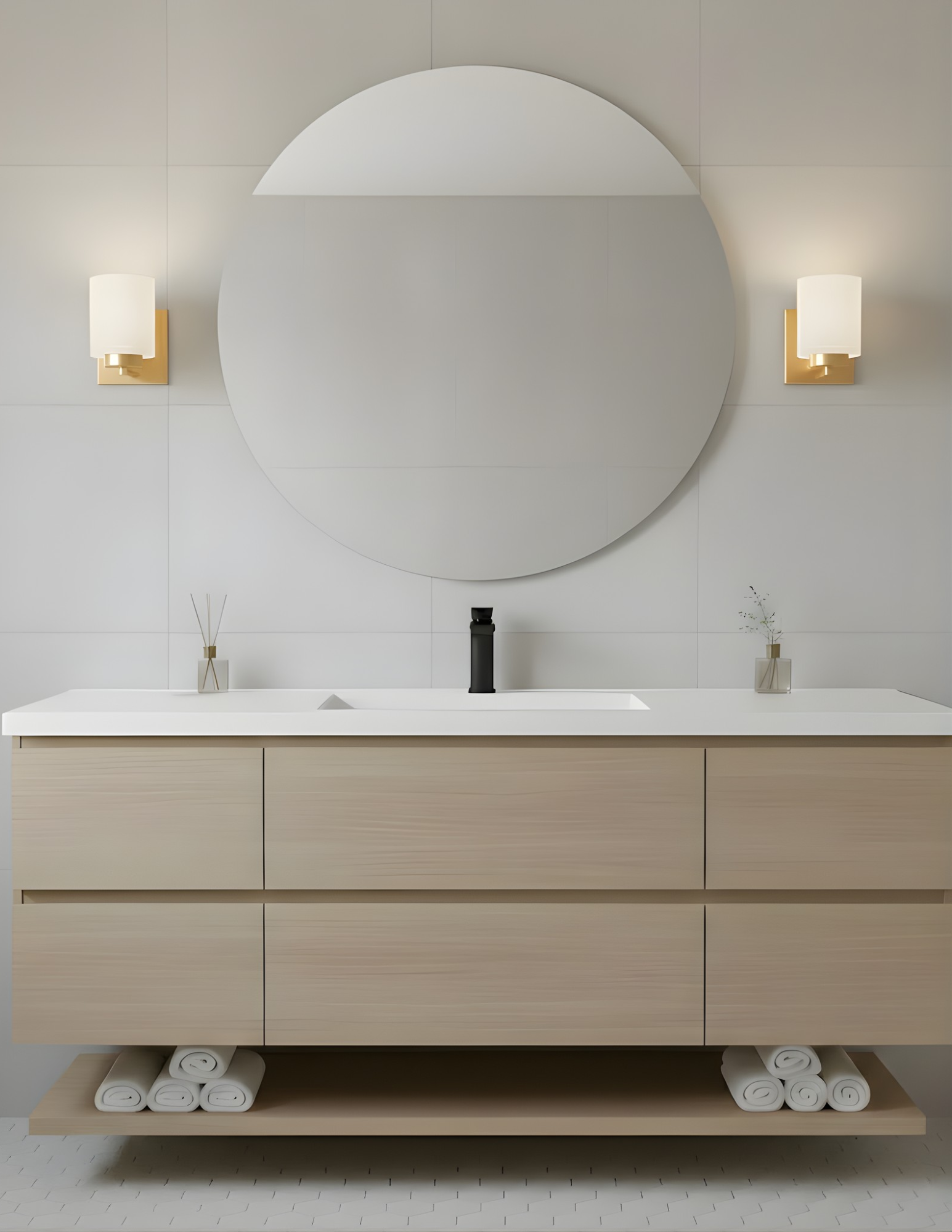 1-Light White Glass Sconce - Classic Vanities