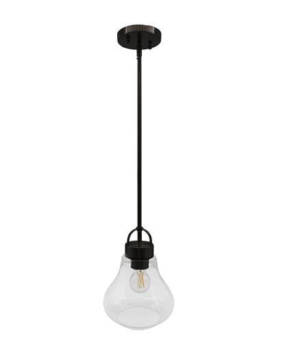 1-Light Clear Glass Pendant - Stylish Pendants
