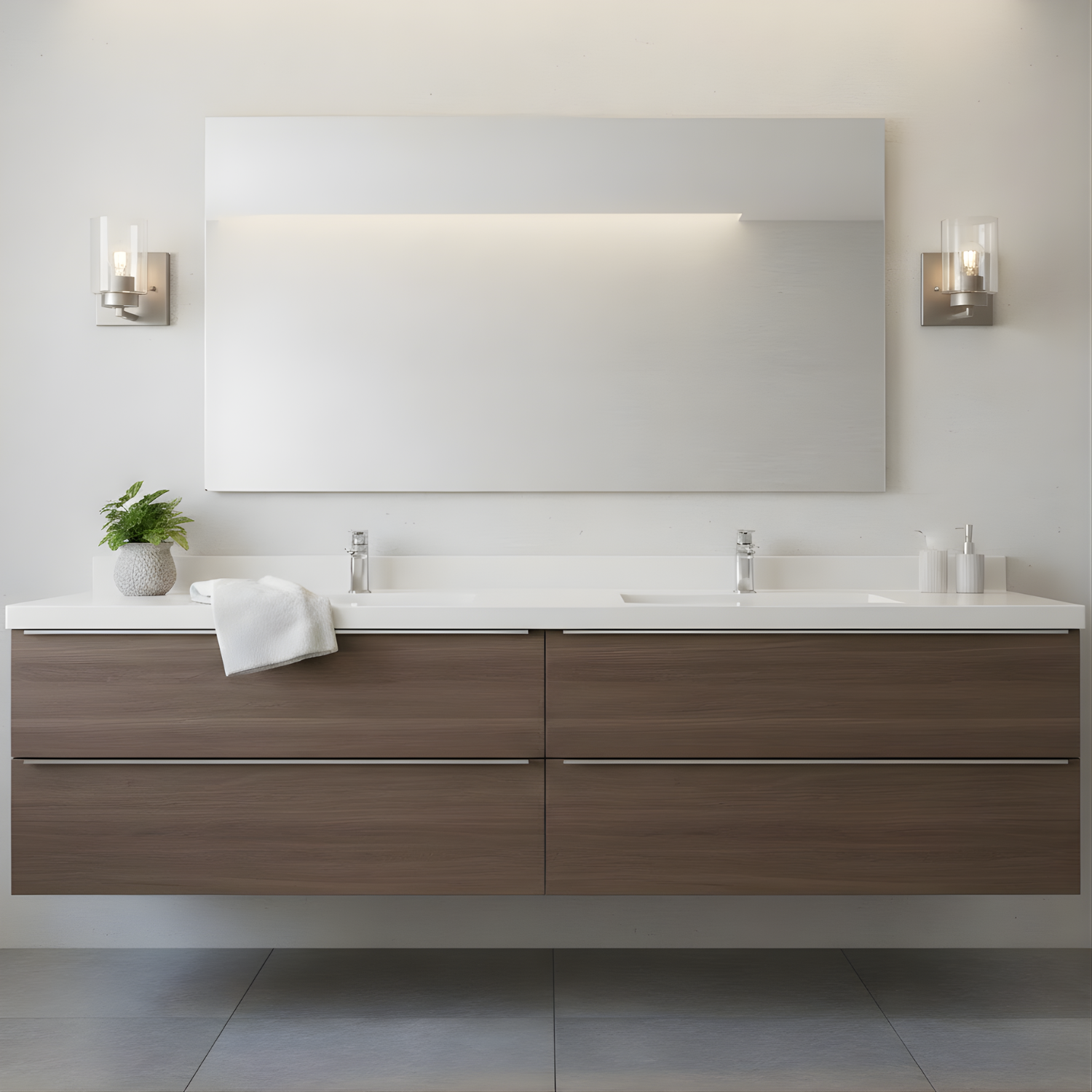 1-Light Clear Glass Sconce - Minimalist Vanities