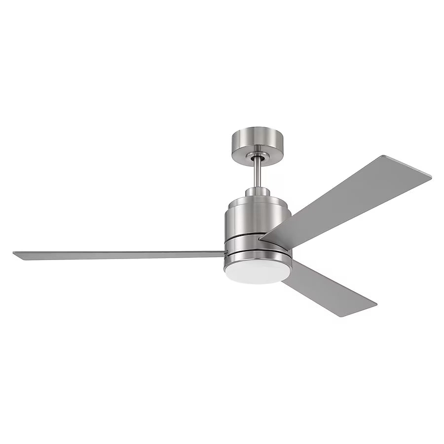 Craftmade McCoy 52‑Inch Ceiling Fan — Brushed Polished Nickel, Integrated LED & Wall Control