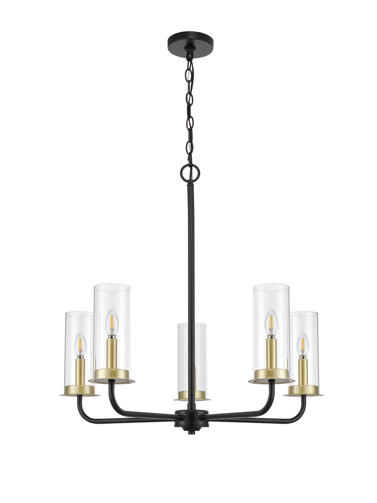 5-Light Aura Two-Toned Chandelier - Sophisticated Chandeliers