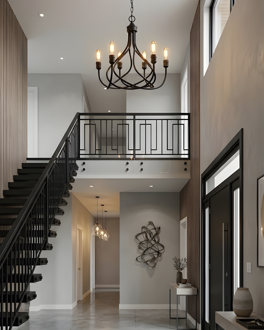 Tara 6-Light Chandelier - Matte Black - Sleek Chandeliers