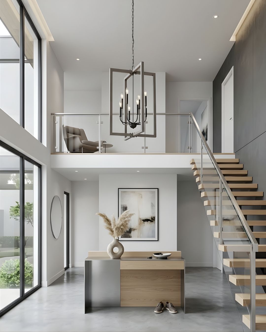 Roxton 8-Light Entry - Matte Black with Wood Style Accents - Statement-Making Pendants