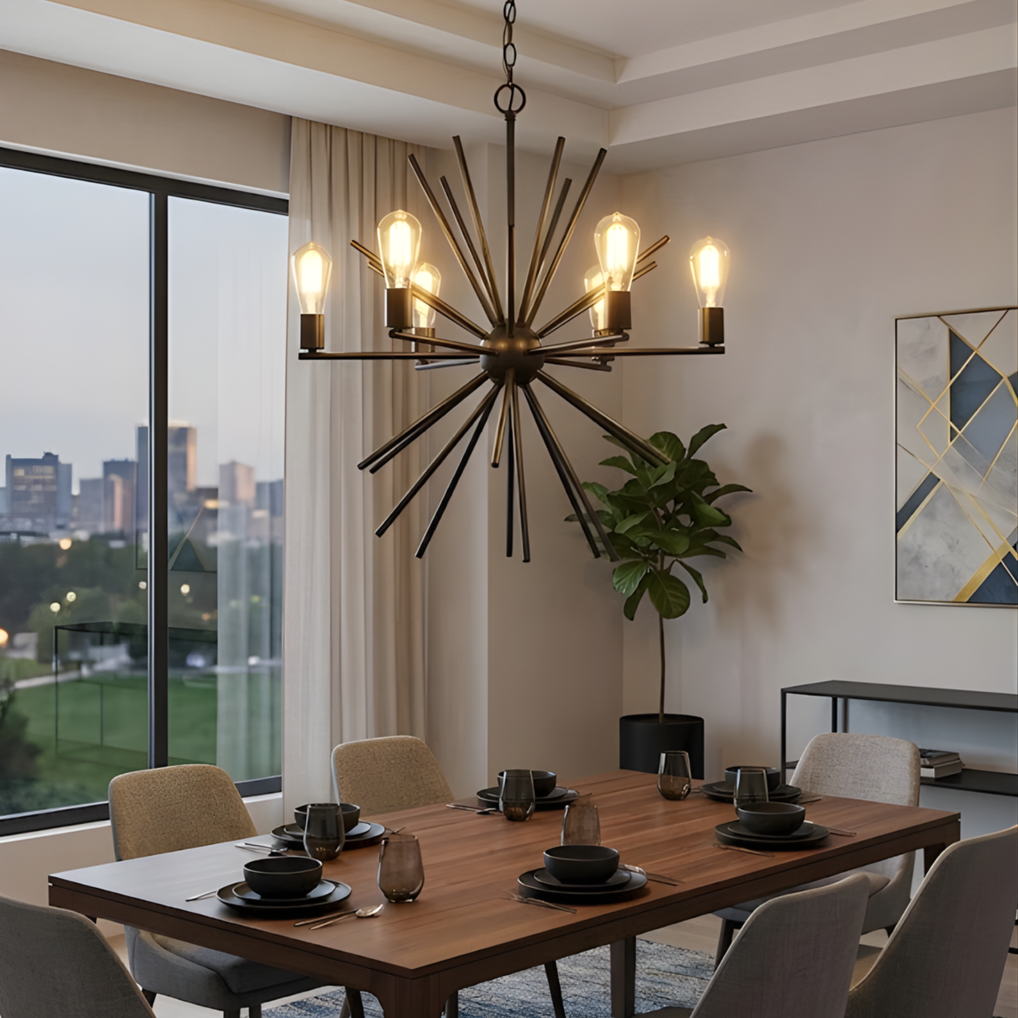 Zara 6-Light Chandelier - Versatile Chandeliers in Matte Black