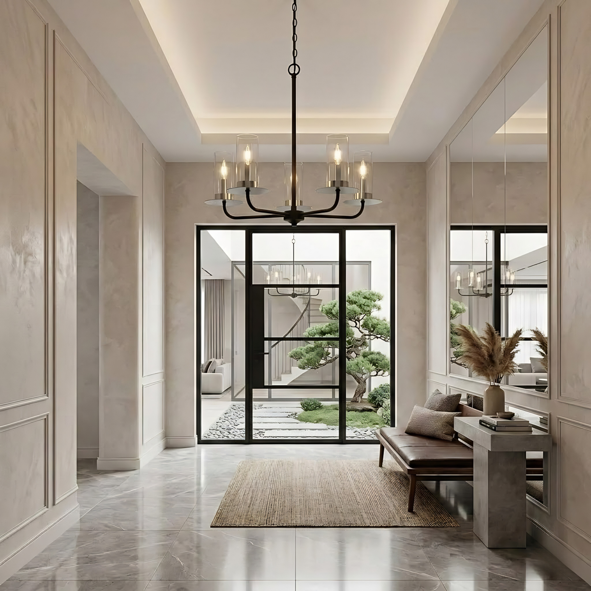 5-Light Aura Two-Toned Chandelier - Sophisticated Chandeliers
