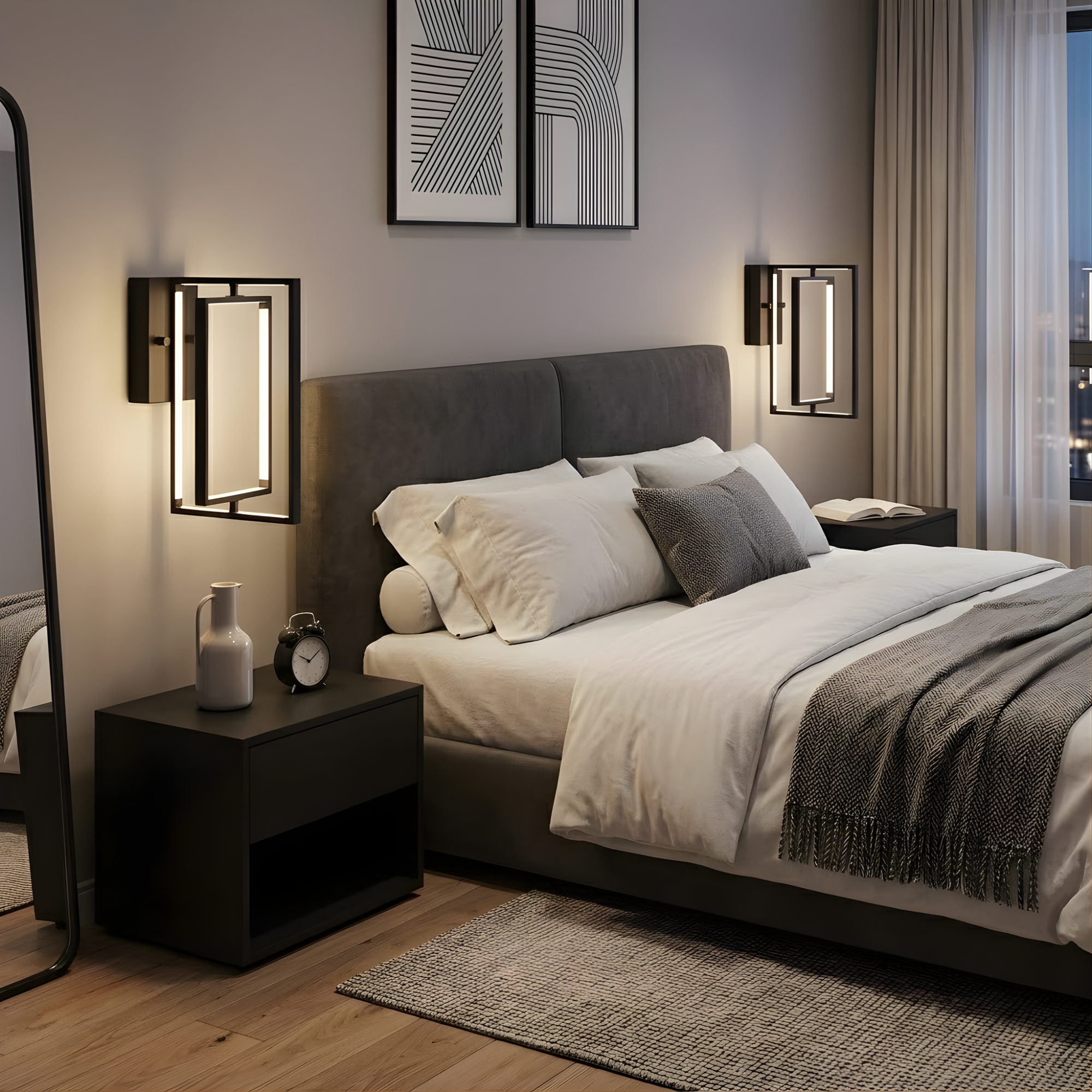 Vivio Modena LED Open Rectangle Sconce - MB 25W 4000K