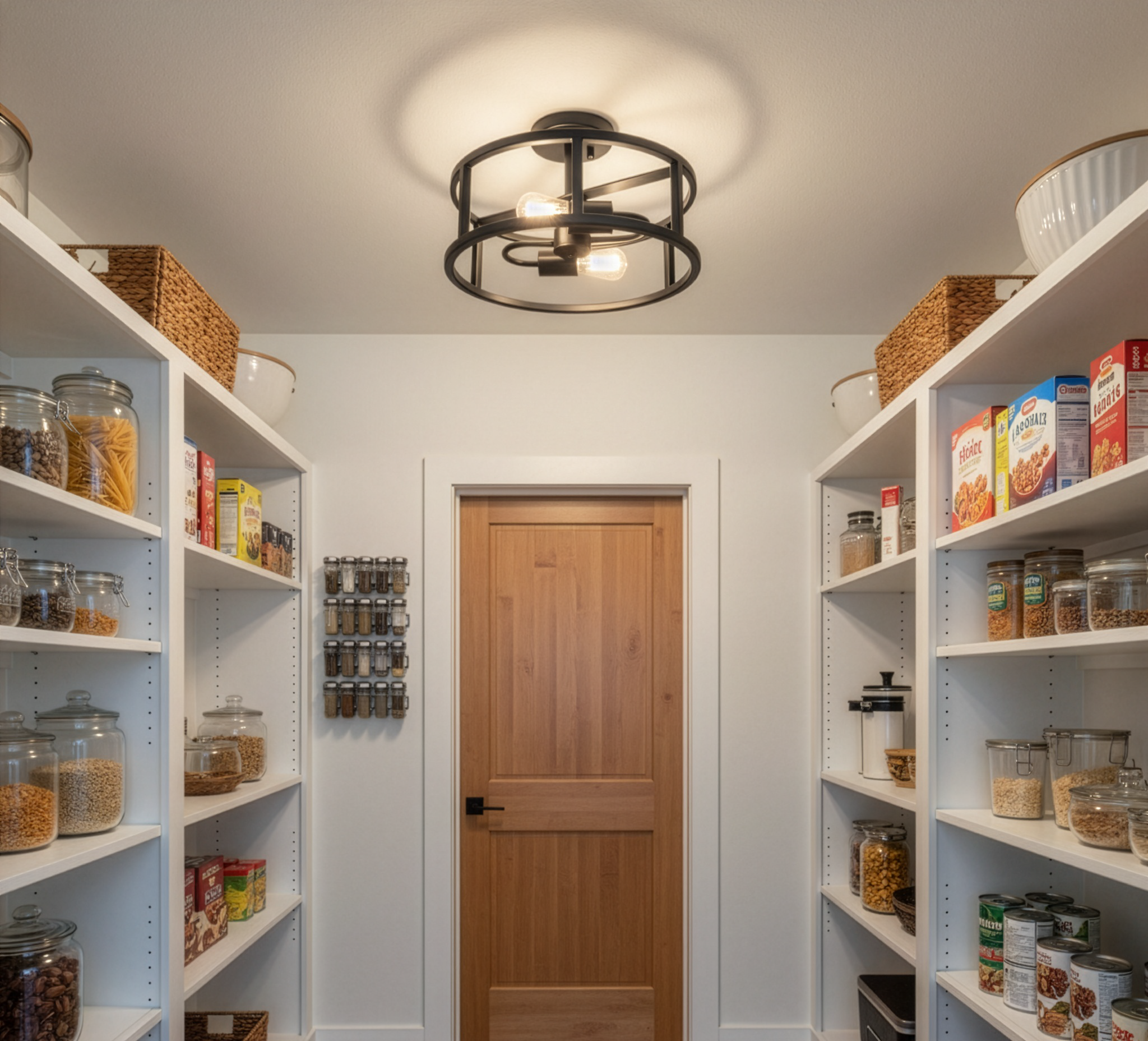Charles 2-Light Round Open Dual Mount - Clean-Line Ceiling Mounts in Matte Black
