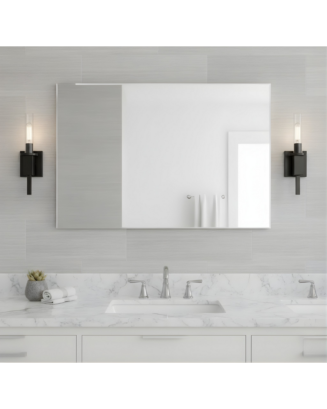 Roma 1-Light Clear Tube Glass Sconce T10 8.5W LED 4K Lamps Included - High-Design Wall Sconces