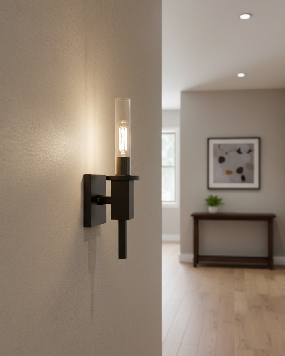 Roma 1-Light Clear Tube Glass Sconce T10 8.5W LED 4K Lamps Included - High-Design Wall Sconces