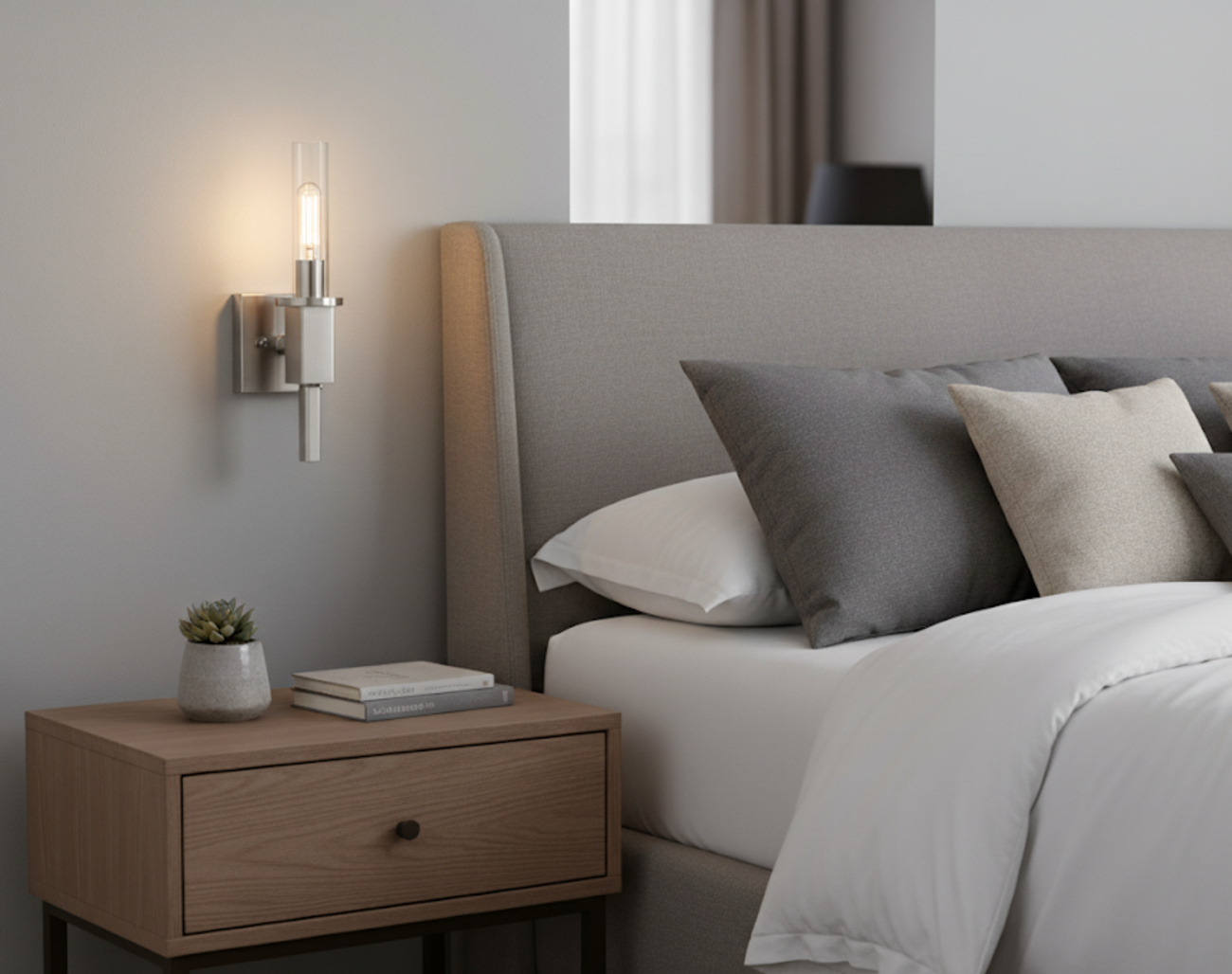 Roma 1-Light Clear Tube Glass Sconce T10 8.5W LED 4K Lamps Included - High-Design Wall Sconces