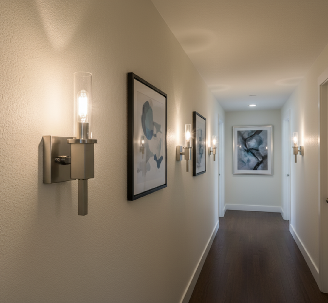 Roma 1-Light Clear Tube Glass Sconce T10 8.5W LED 4K Lamps Included - High-Design Wall Sconces