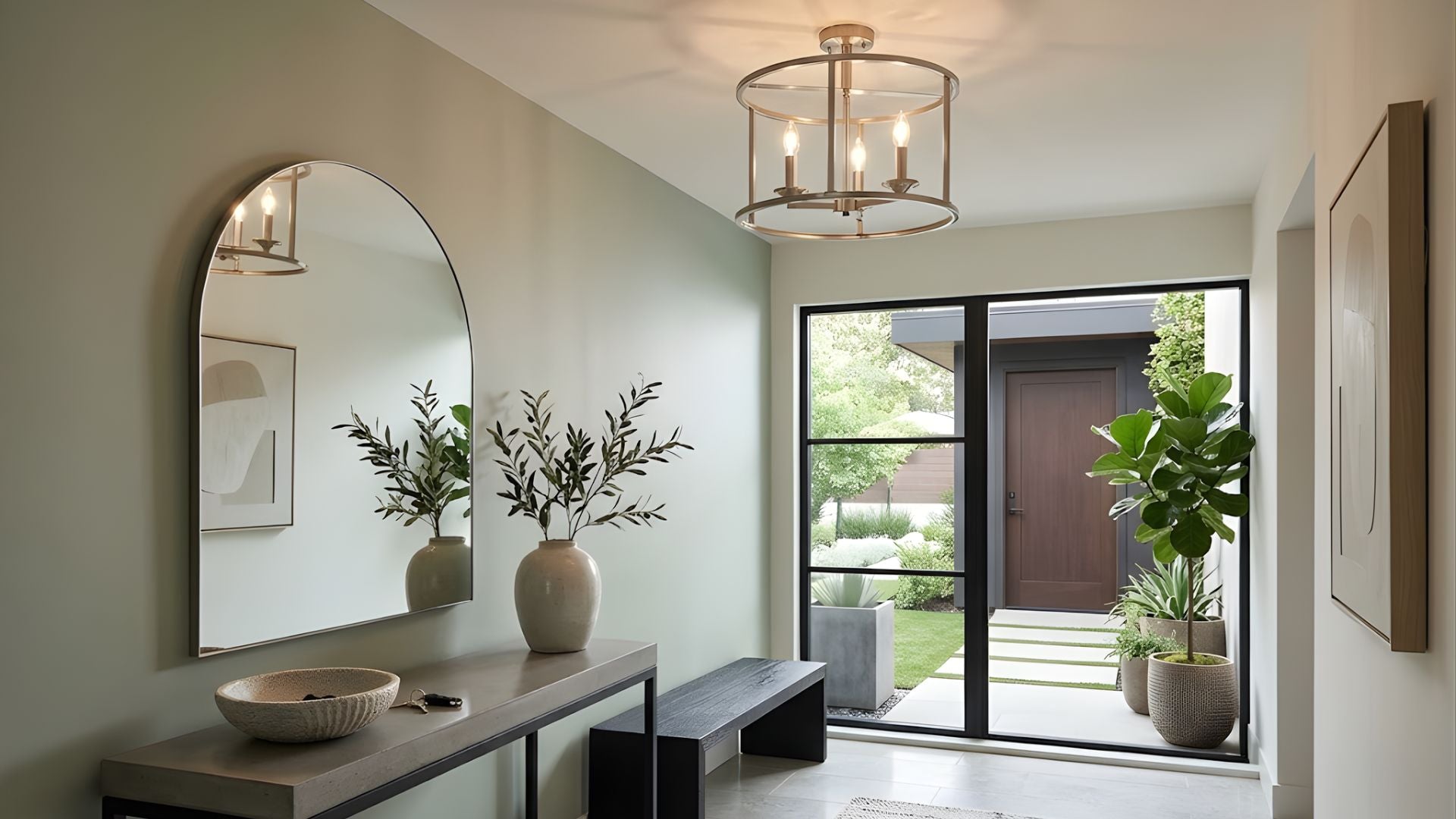 Alfred 3-Light Round Open Semi-Flush Mount - Versatile Ceiling Mounts
