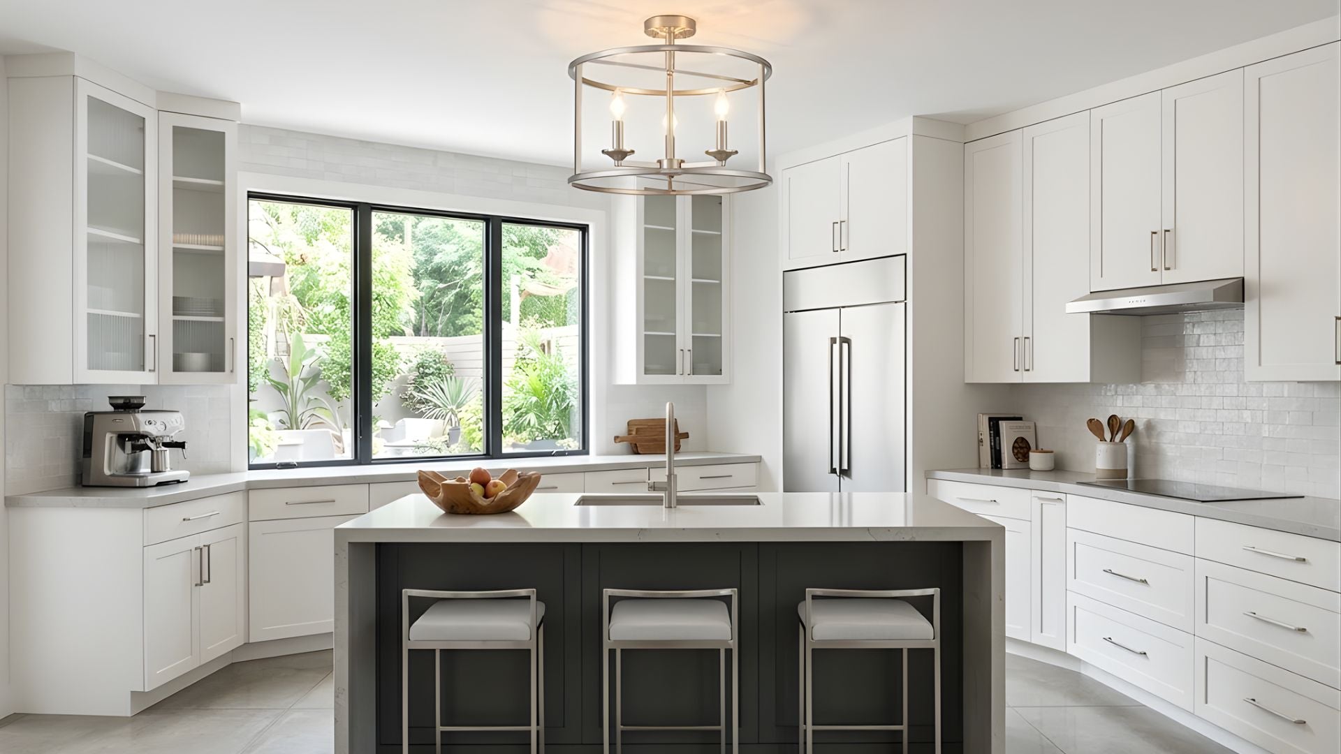 Alfred 3-Light Round Open Semi-Flush Mount - Versatile Ceiling Mounts