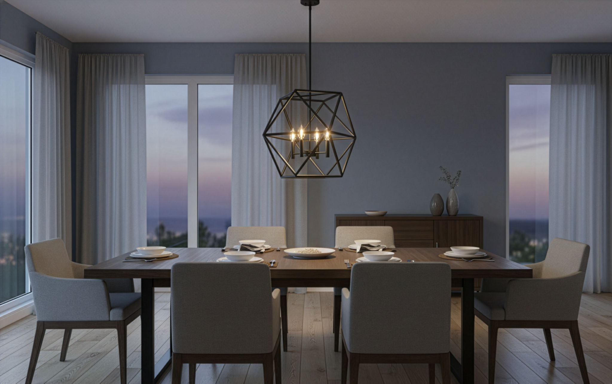 Solano 4-Light 20" Geometric Pendant - Refined Pendants