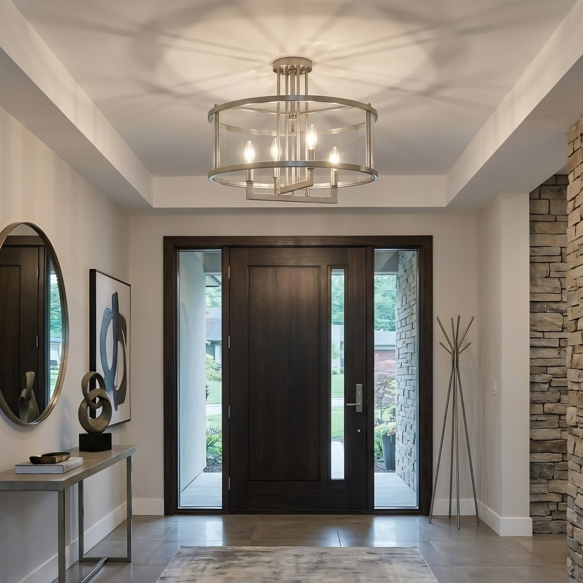 Ravenna 4-Light Semi Flush Mount - Contemporary Ceiling Mounts