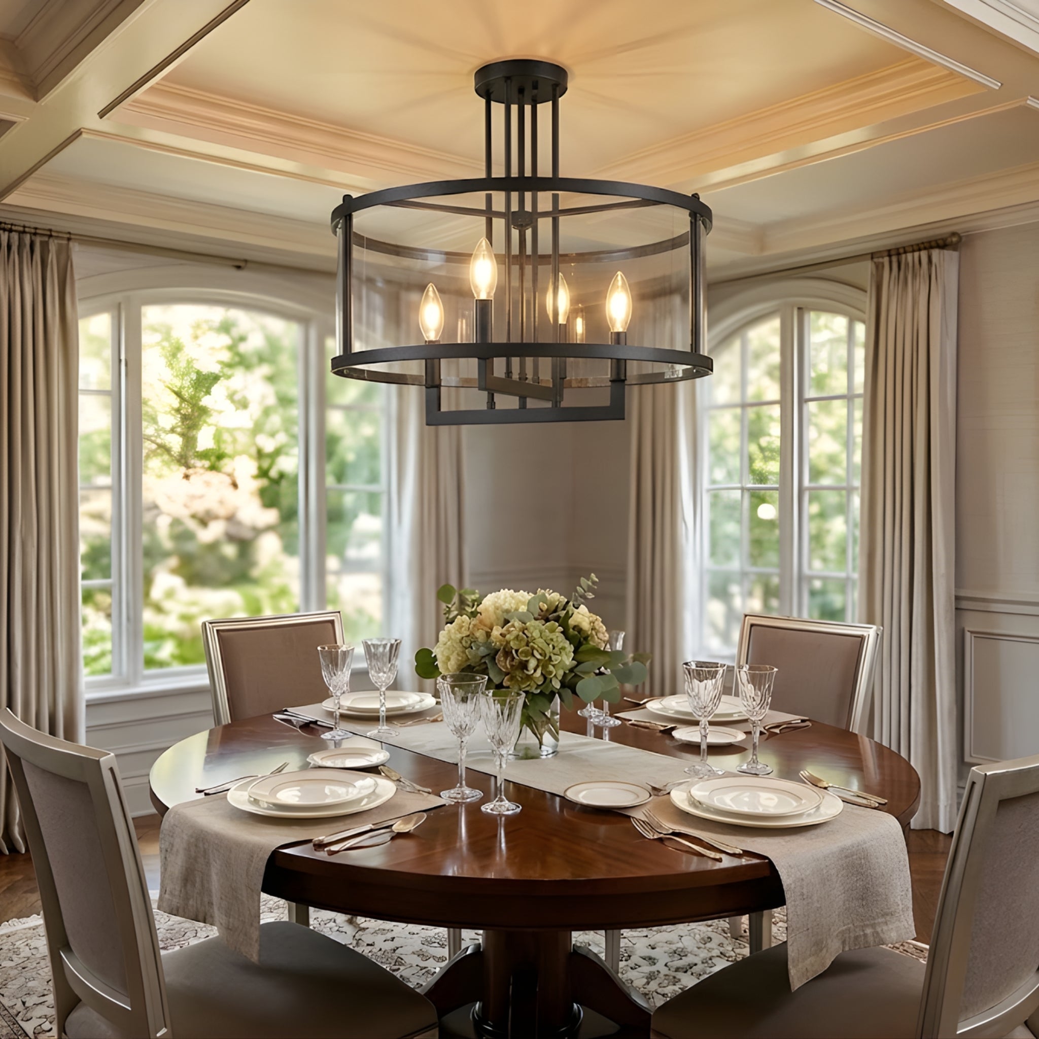 Ravenna 4-Light Semi Flush Mount - Contemporary Ceiling Mounts