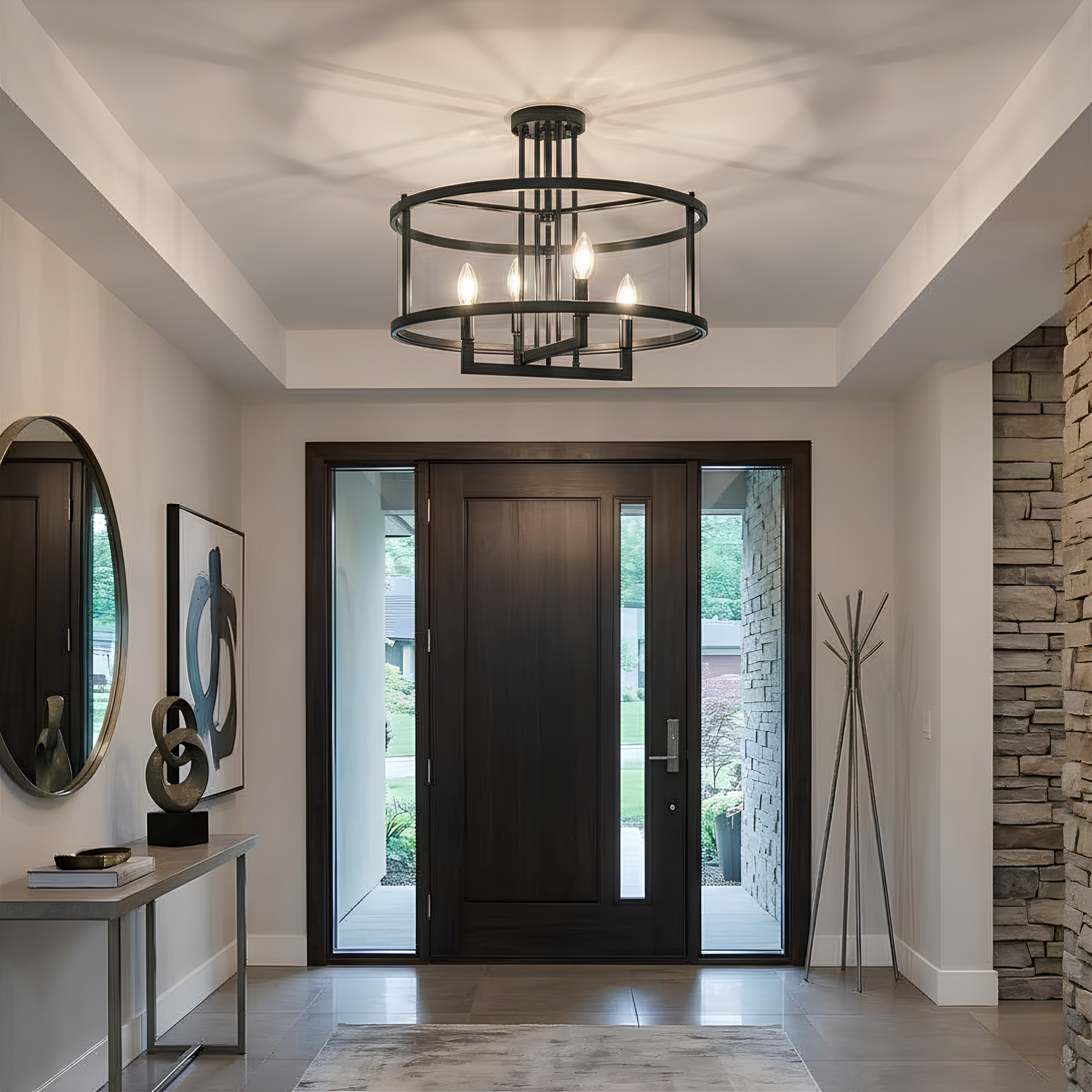 Ravenna 4-Light Semi Flush Mount - Contemporary Ceiling Mounts