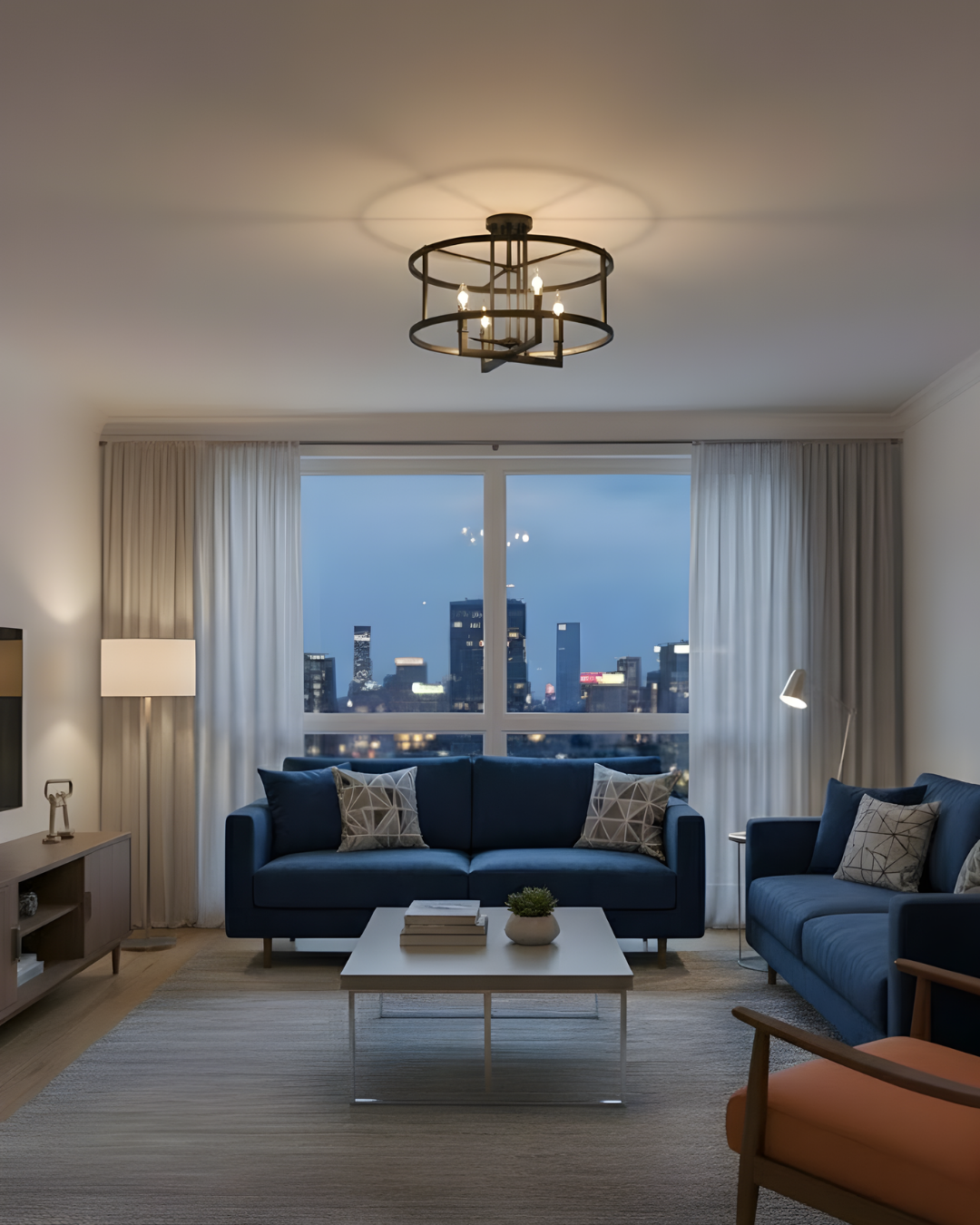 Ravenna 4-Light Semi Flush Mount - Contemporary Ceiling Mounts