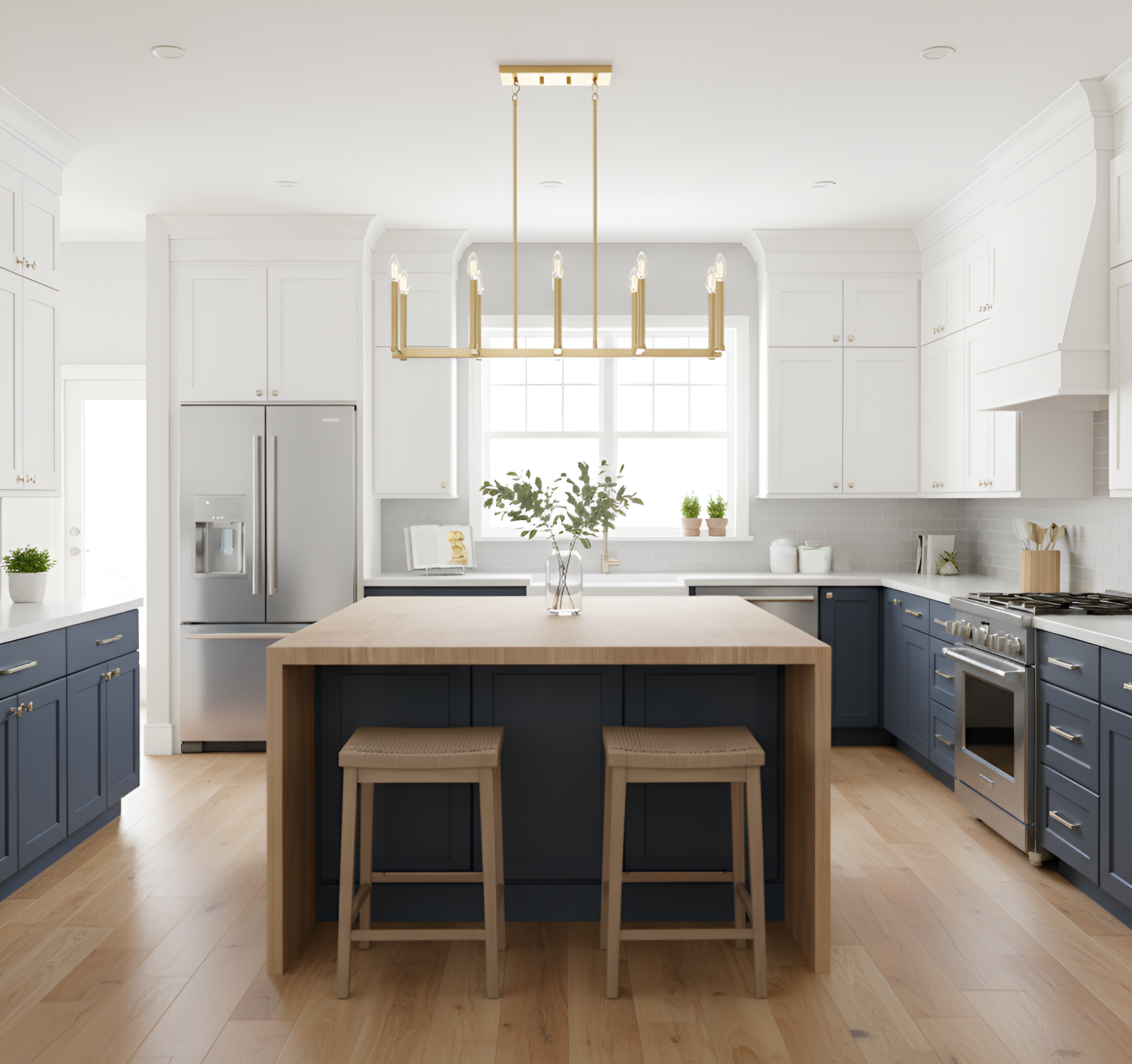 Kosi 10-Light Candelabra Island Pendant - High-Design Pendants in Champagne Gold