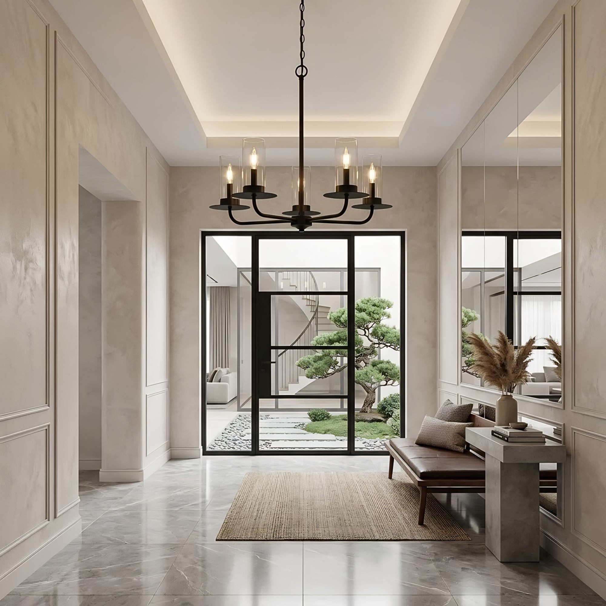 5-Light Clear Glass Chandelier - Statement-Making Chandeliers