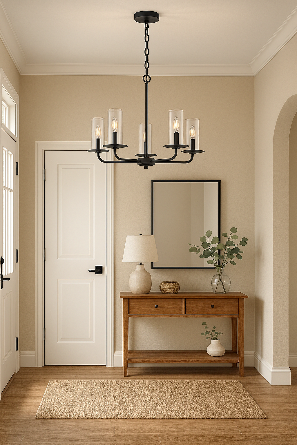 5-Light Clear Glass Chandelier - Statement-Making Chandeliers