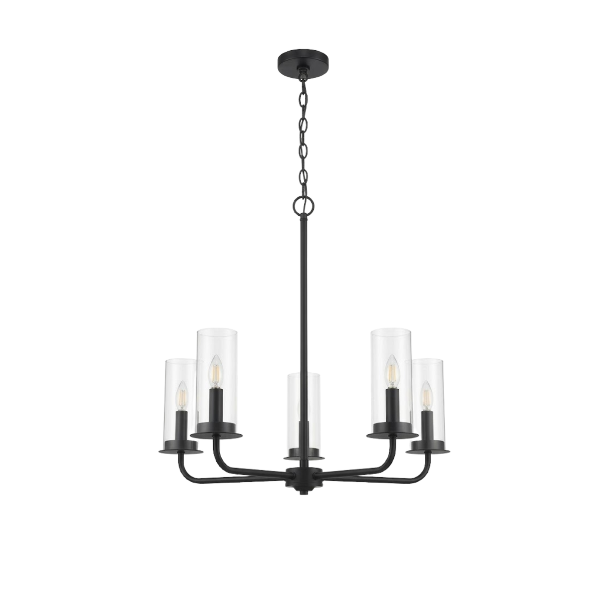 5-Light Clear Glass Chandelier - Statement-Making Chandeliers