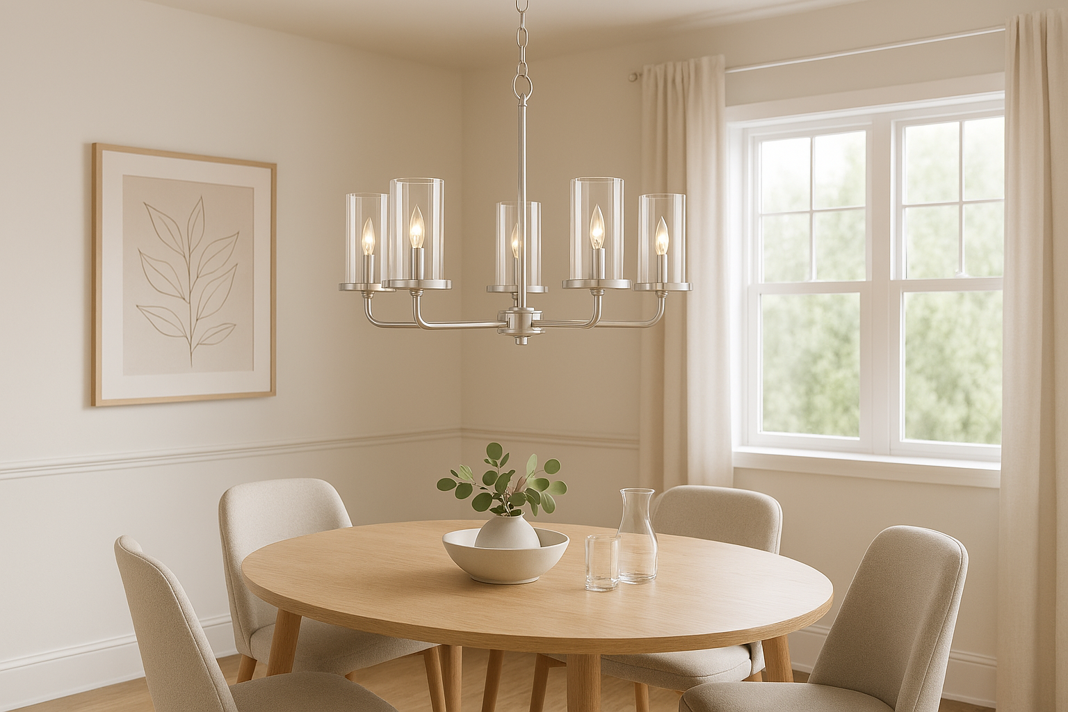 5-Light Clear Glass Chandelier - Statement-Making Chandeliers