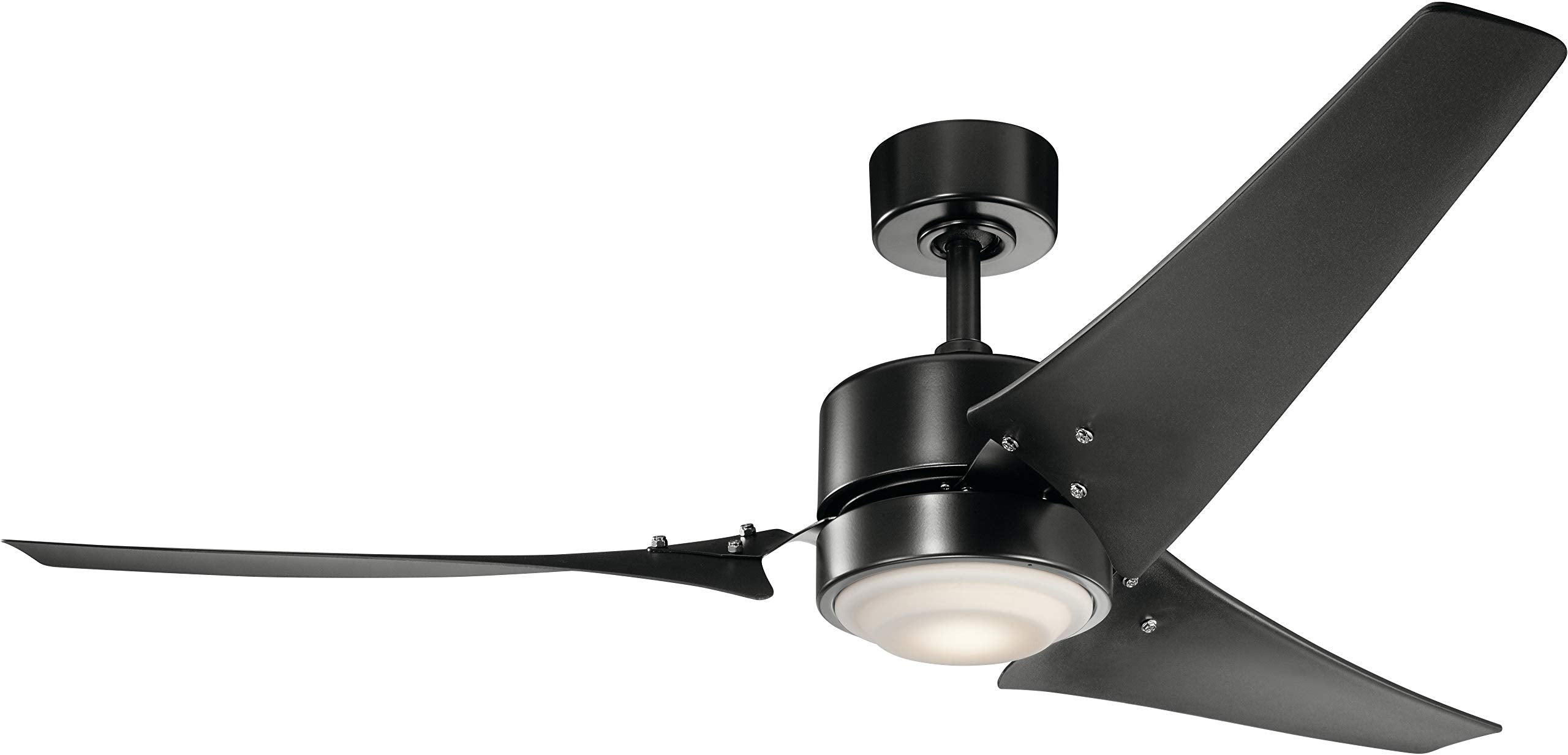 Kichler Rana 60″ Ceiling Fan — Satin Black, Integrated LED, Wet-Rated