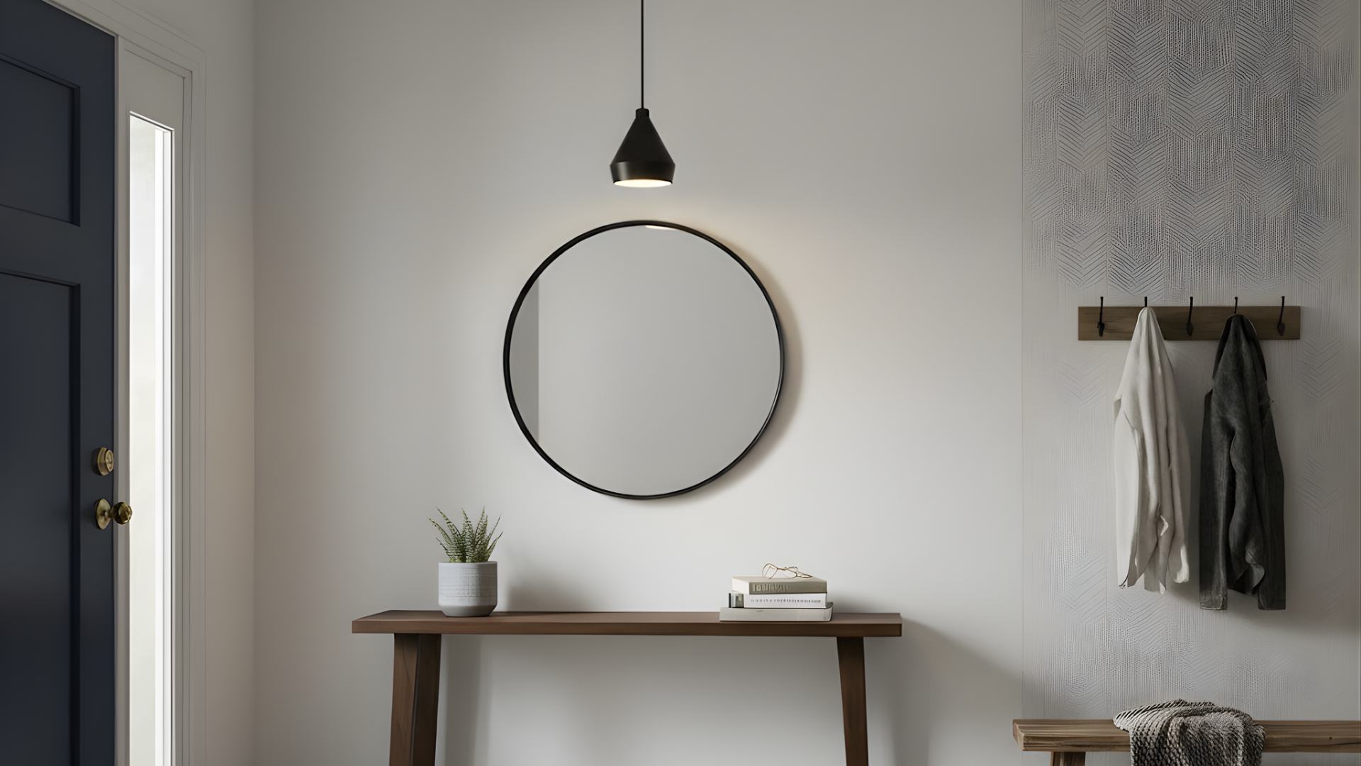 1-Light Corded Steel Shade Pendant - MB outer - WH inner