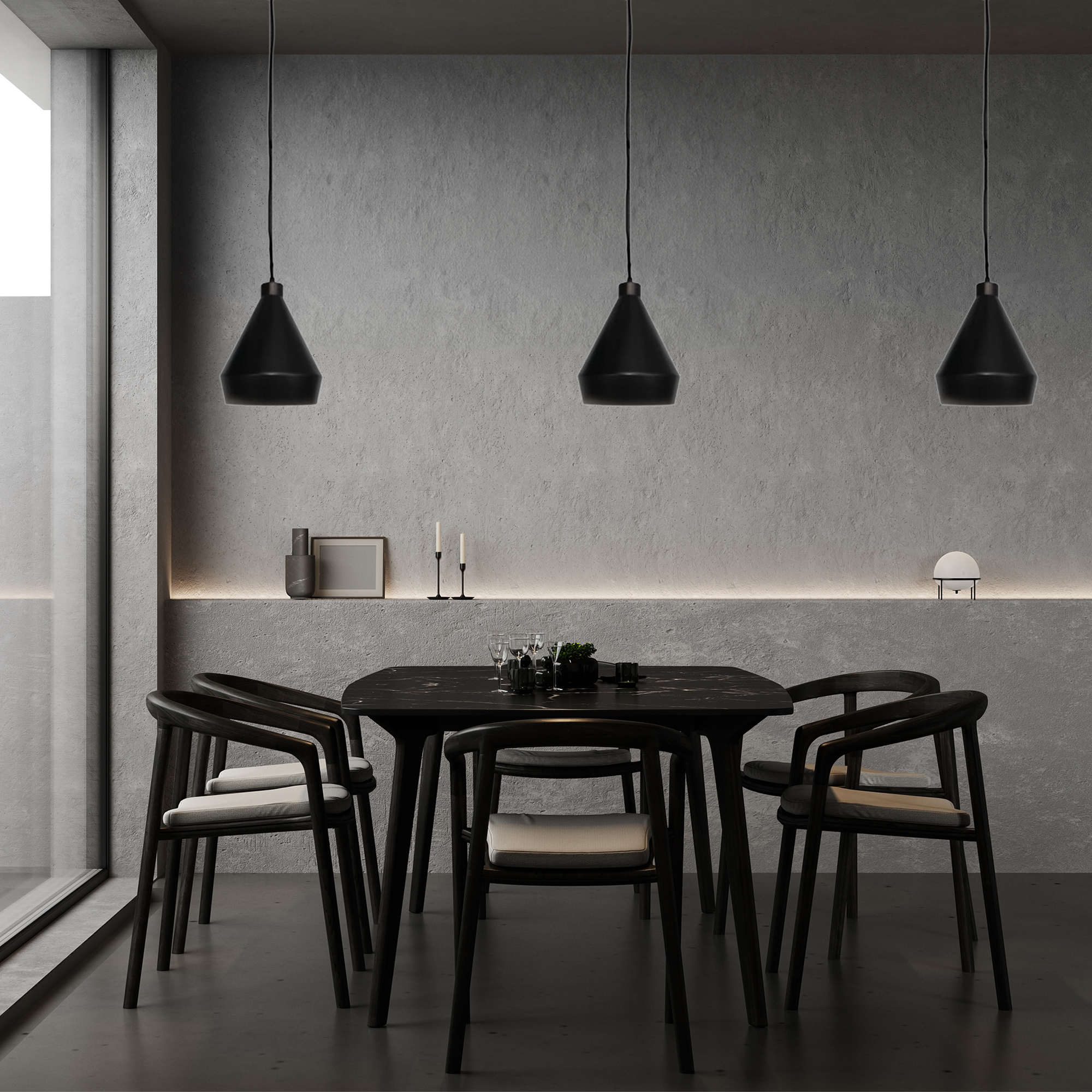 1-Light Corded Steel Shade Pendant - MB outer - WH inner