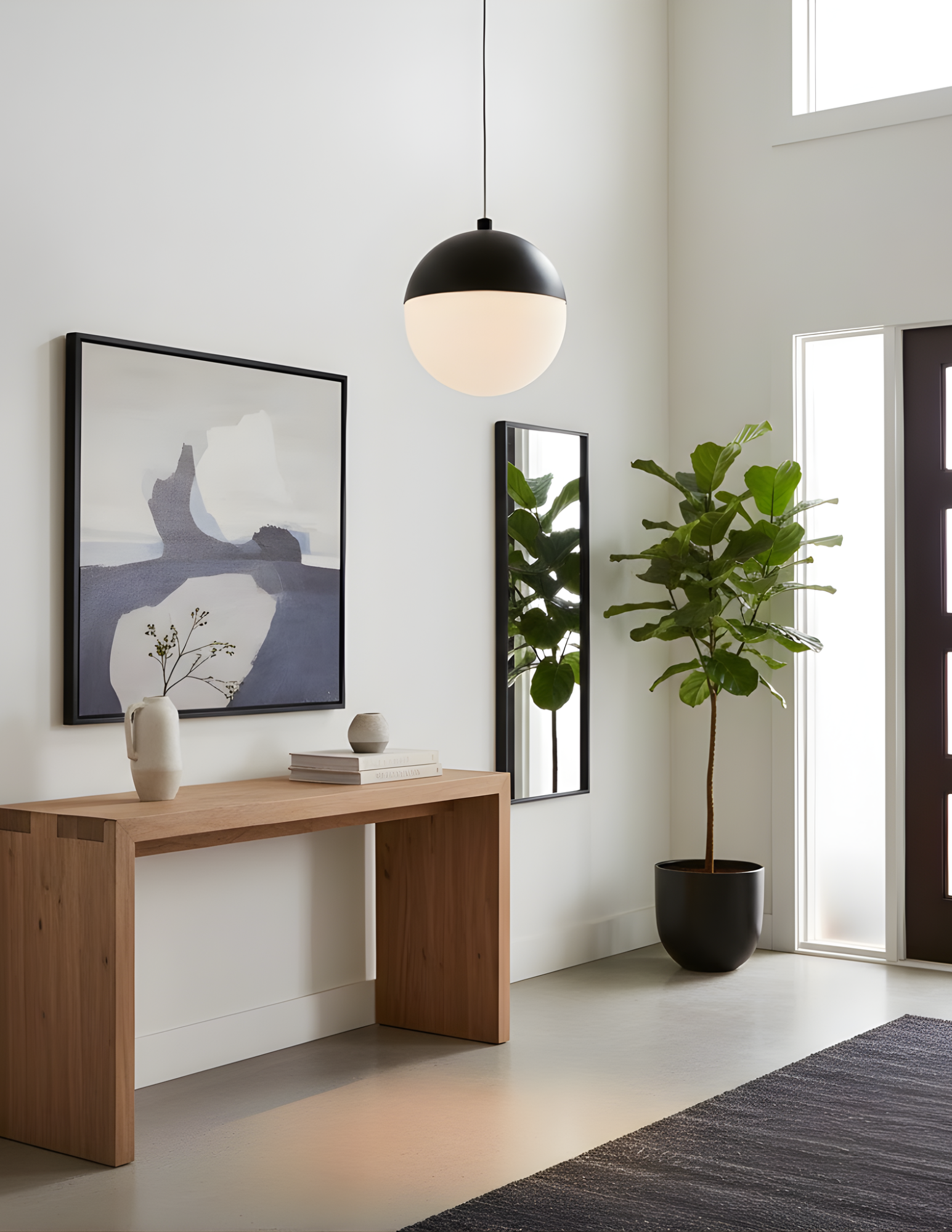 1-Light Globe Pendant - Opal Glass - Eye-Catching Pendants in Matte Black