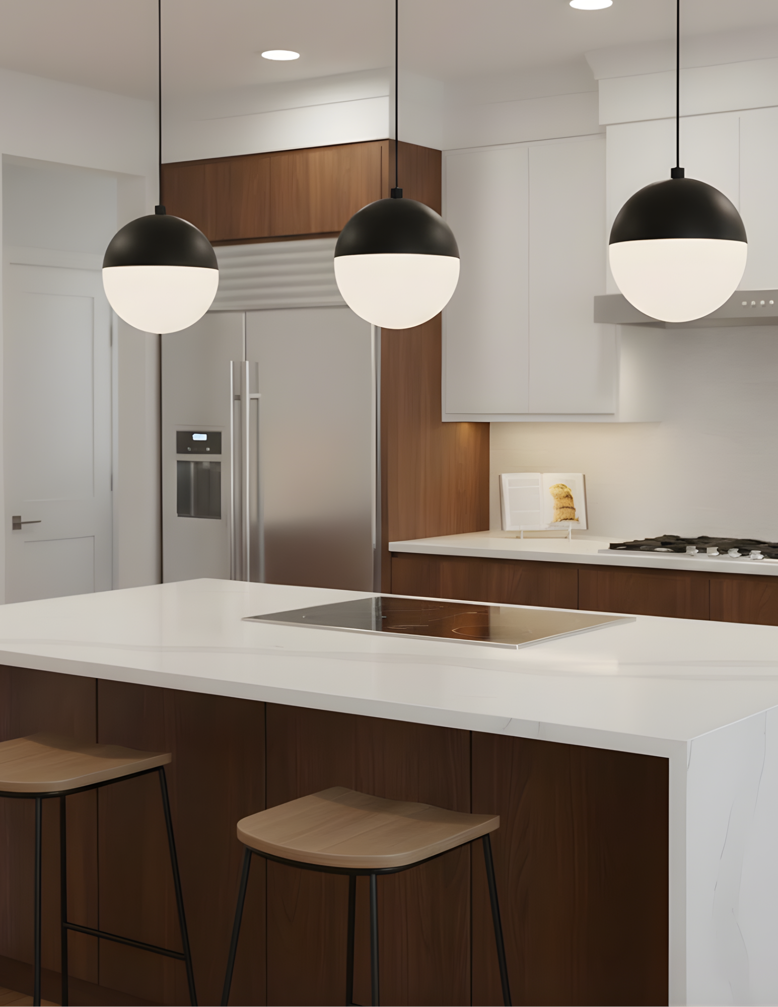 1-Light Globe Pendant - Opal Glass - Eye-Catching Pendants in Matte Black