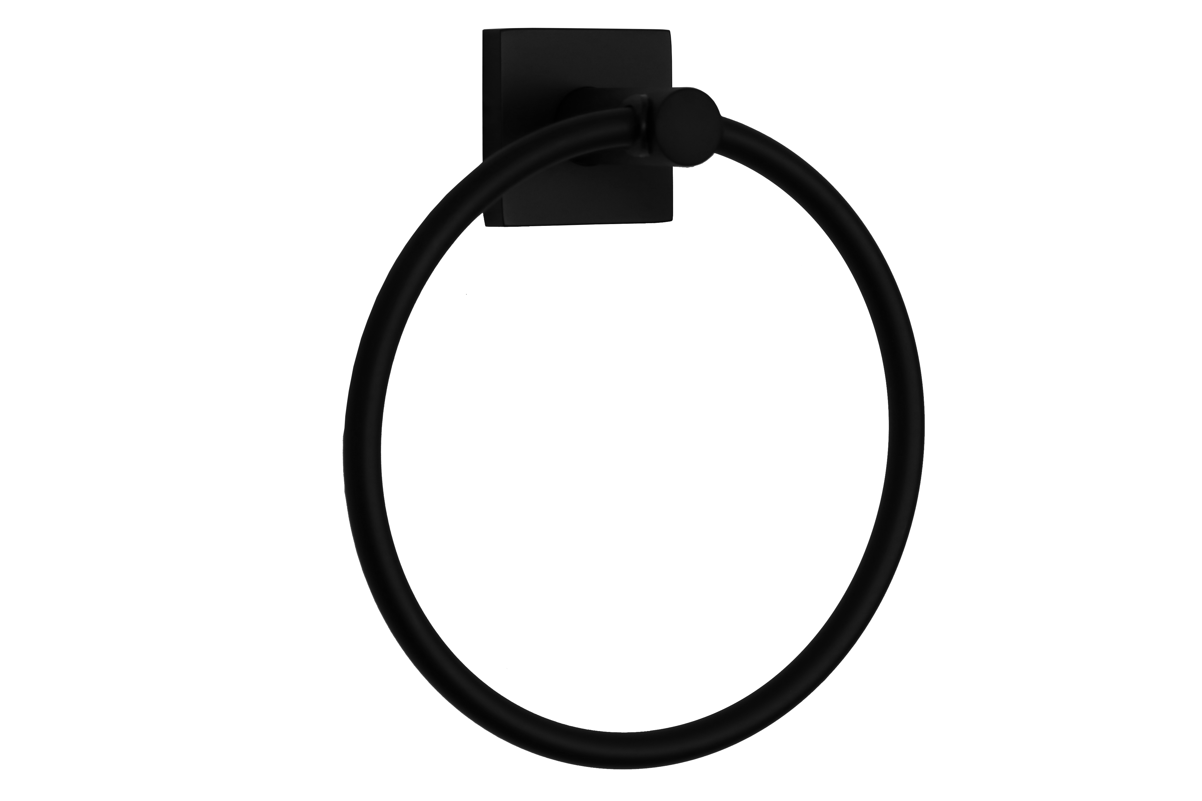 Modern Matte Black Towel Ring Holder