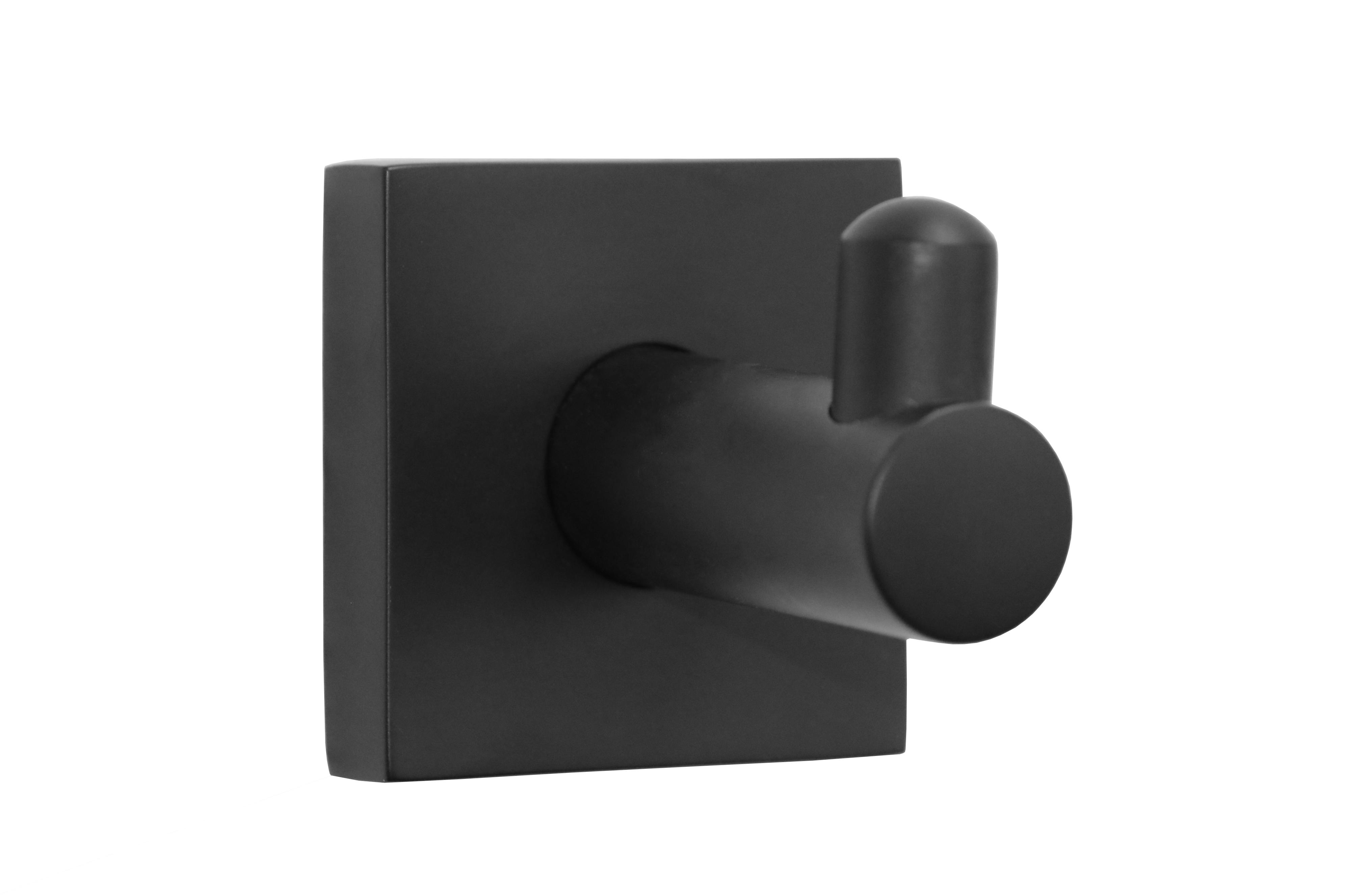 Single Square Robe Hook - Matte Black