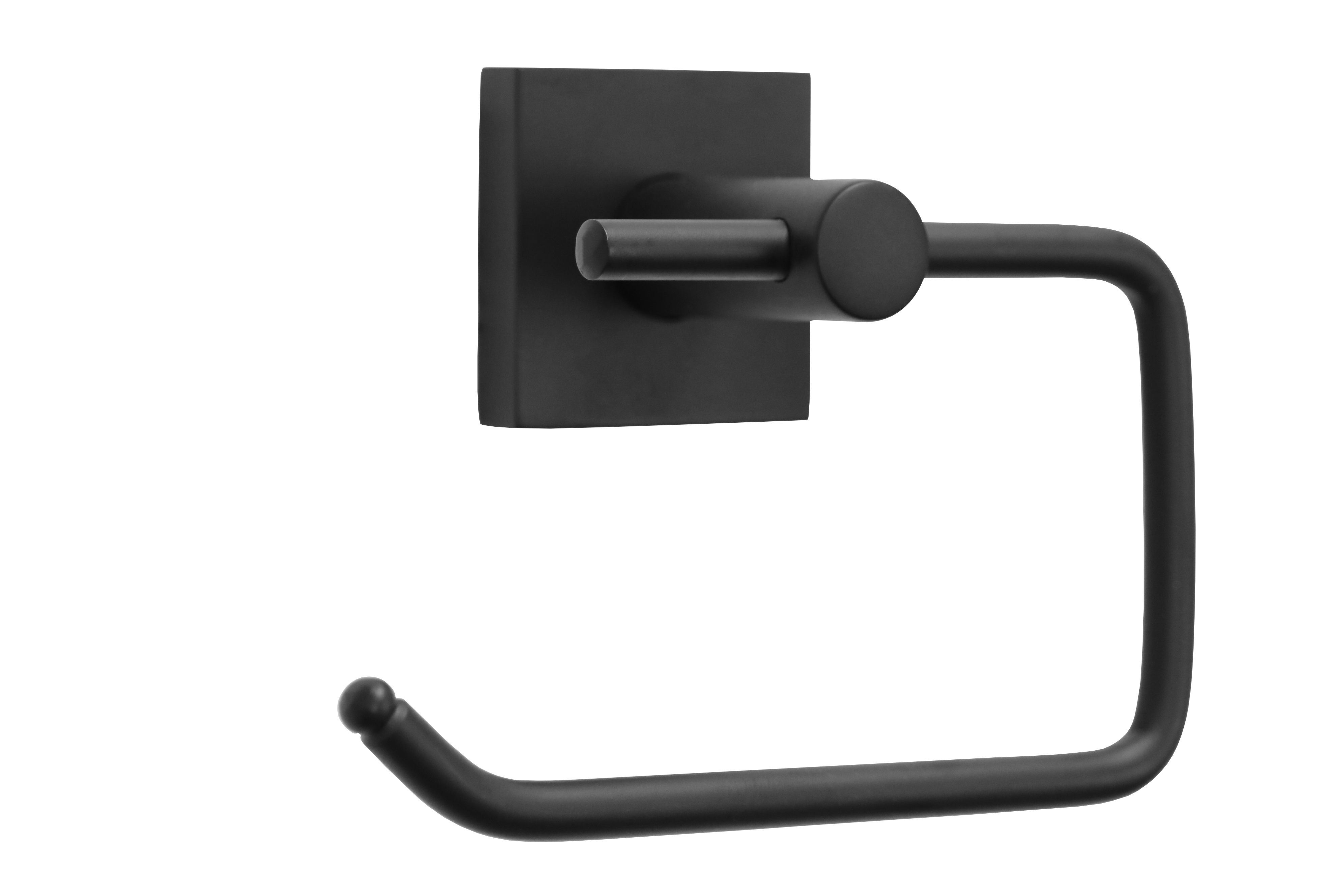 Modern Euro Square Matte Black Toilet Paper Holder