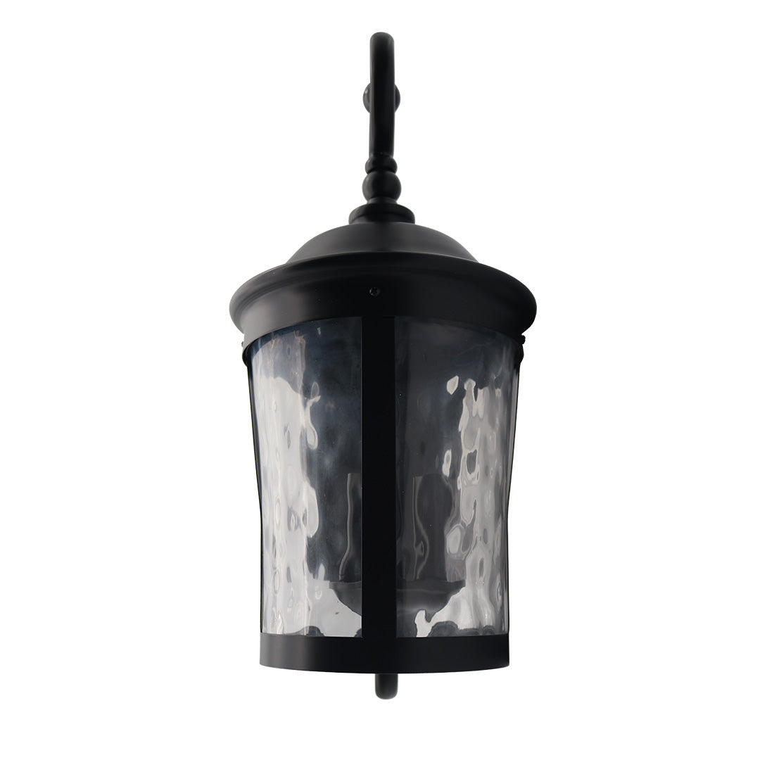 Capital Medium Upgrade Matte Black Coach Light with Clear Water Glass