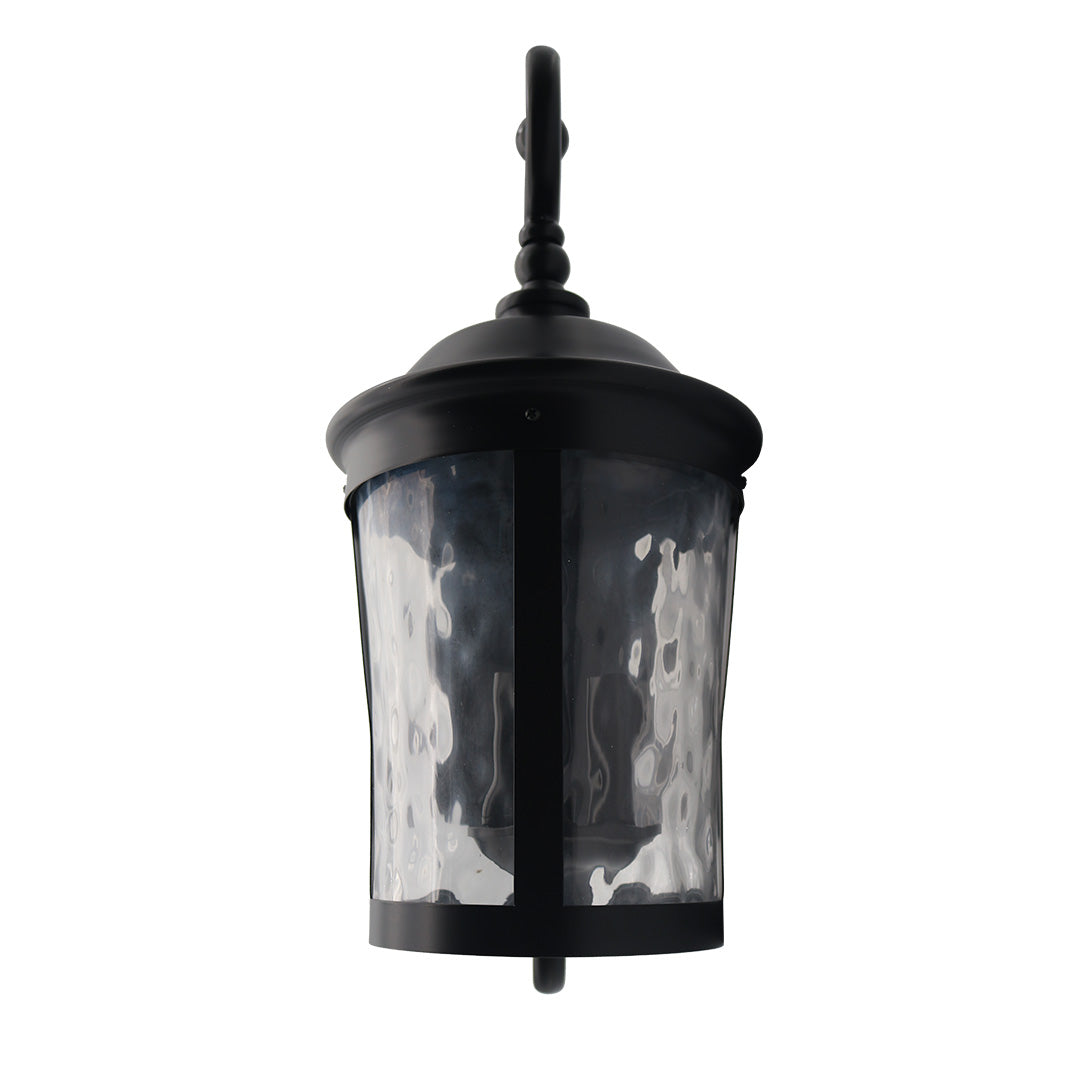 Capital Medium Upgrade Coach Light - Water Glass - Eye-Catching Exterior in Matte Black