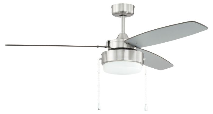 Craftmade Intrepid 52″ Ceiling Fan — Brushed Polished Nickel with Silver/Walnut Blades